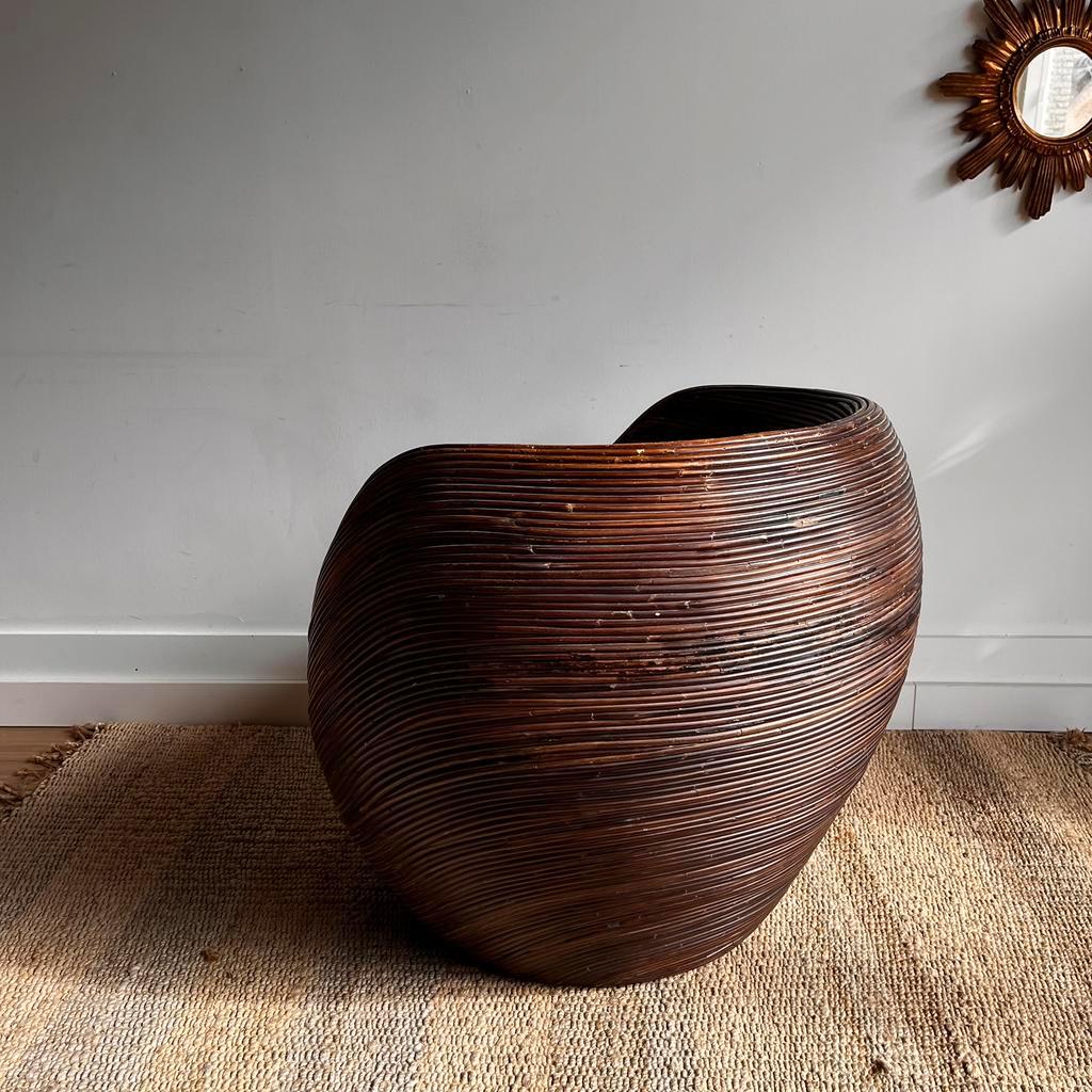 Gabriella Crespi Rotan Fauteuil Mid Century Vintage image 6