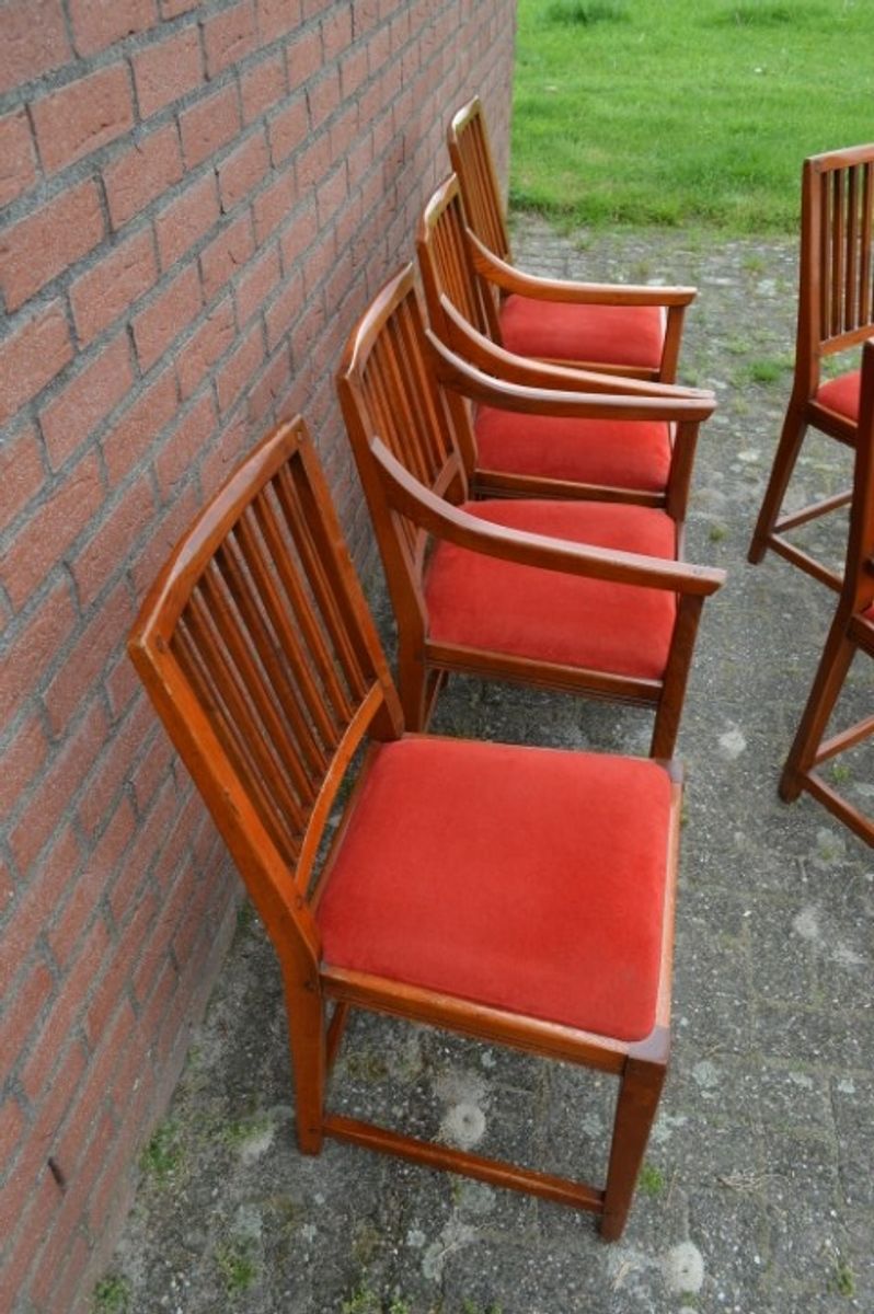 Schuitema Jugendstil Stoelen 6 Stuks Eiken Stoelen image 7