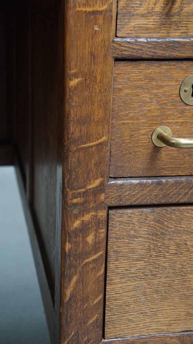 Antiek Art Deco Bureau Uit Begin 20e Eeuw Gemaakt Van Eikenhout In Amsterdamse School Stijl image 8