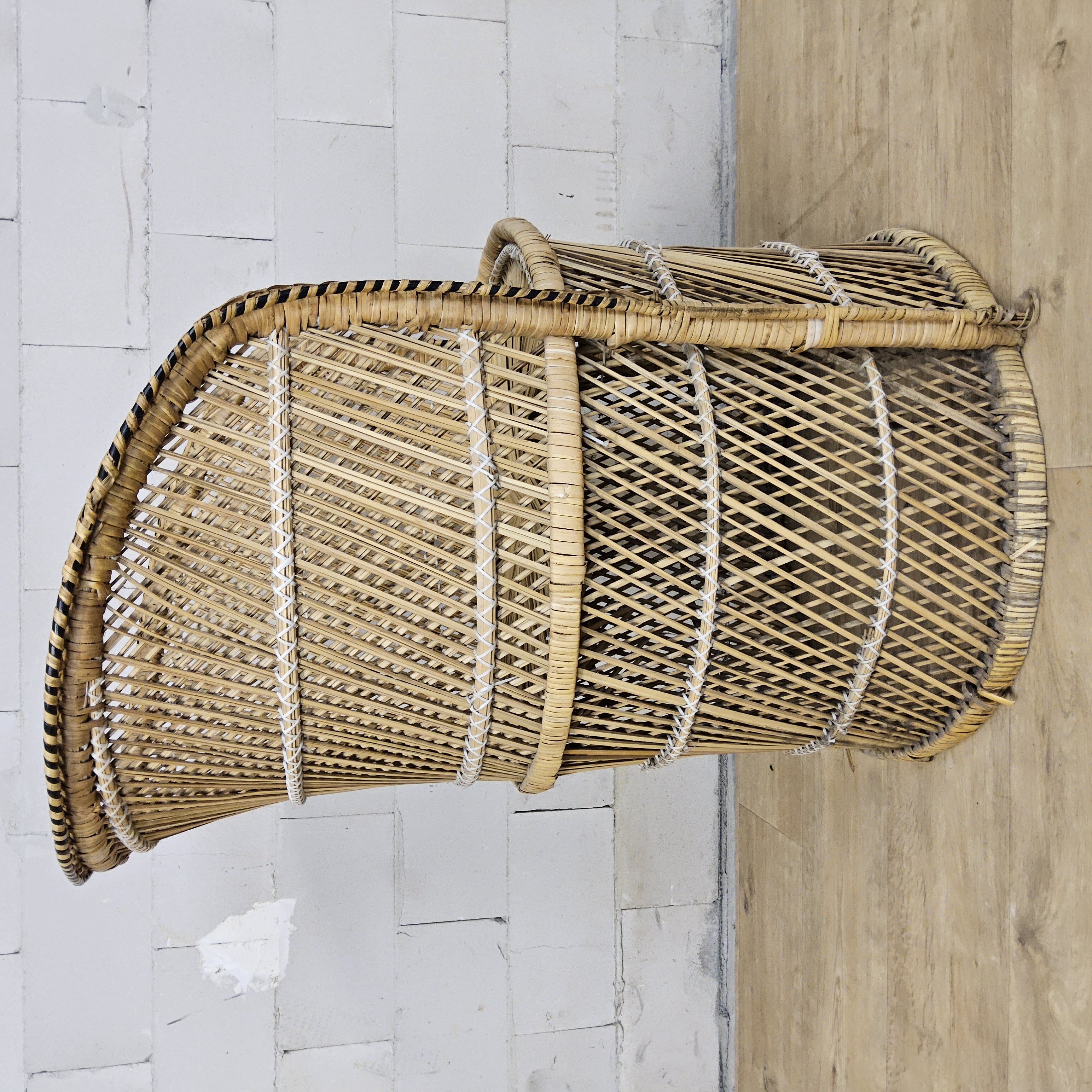 Vintage Geweven Rotan / Rattan Stoel / Luie Bohemian Stoel ( Lazy Rotan Chair ) image 7