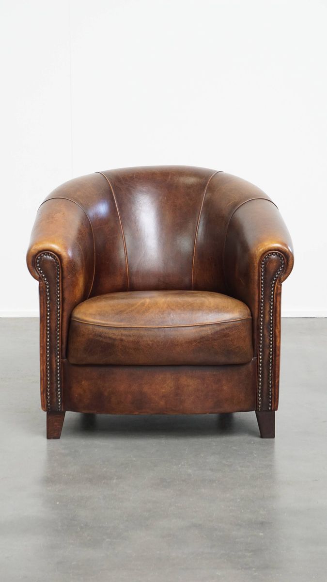 Comfortabele En Karaktervolle Schapenleren Clubfauteuil Met Een Prachtige Kleurstelling image 2