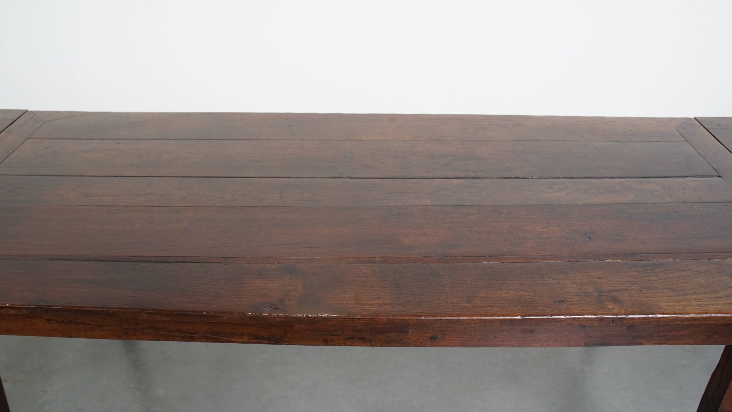 Antieke Franse Eikenhouten Uitschuifbare Xxl Eettafel Uit Eind 18e/ Begin 19e Eeuw image 9