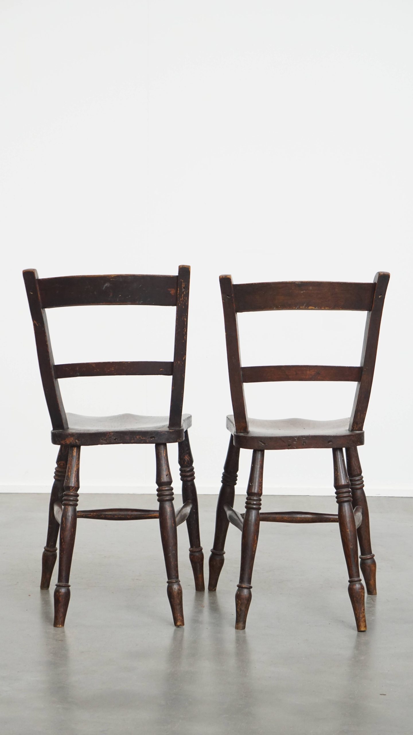 Tijdloze Stijlvolle Set Van 4 Antieke Engelse Oxford Eetkamer/ Keuken Stoelen image 5