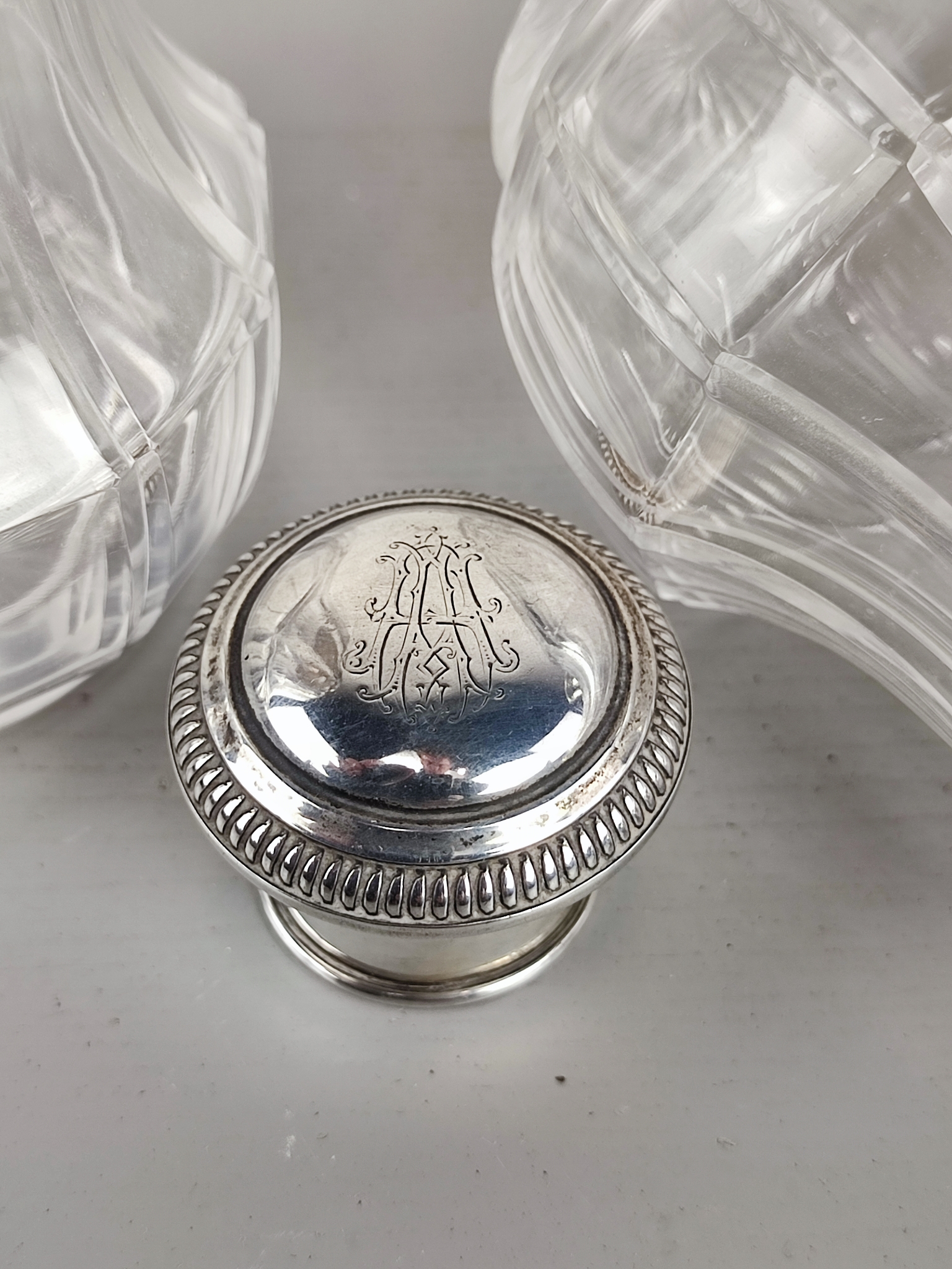 Antieke Parfumset Glas & Zilver image 6