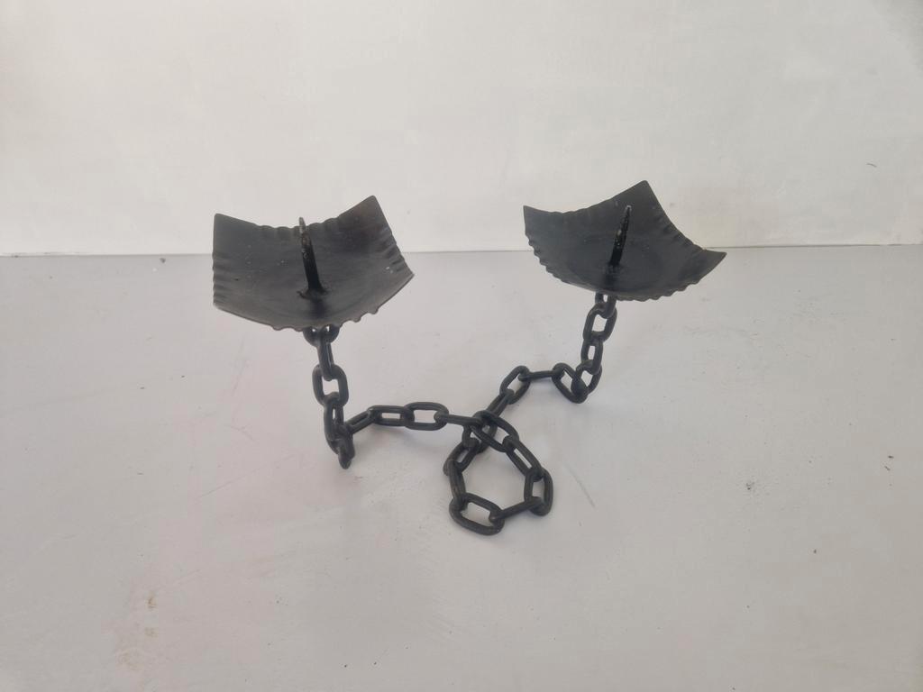 Vintage Brutalist Ketting Kaarsenhouder image 3