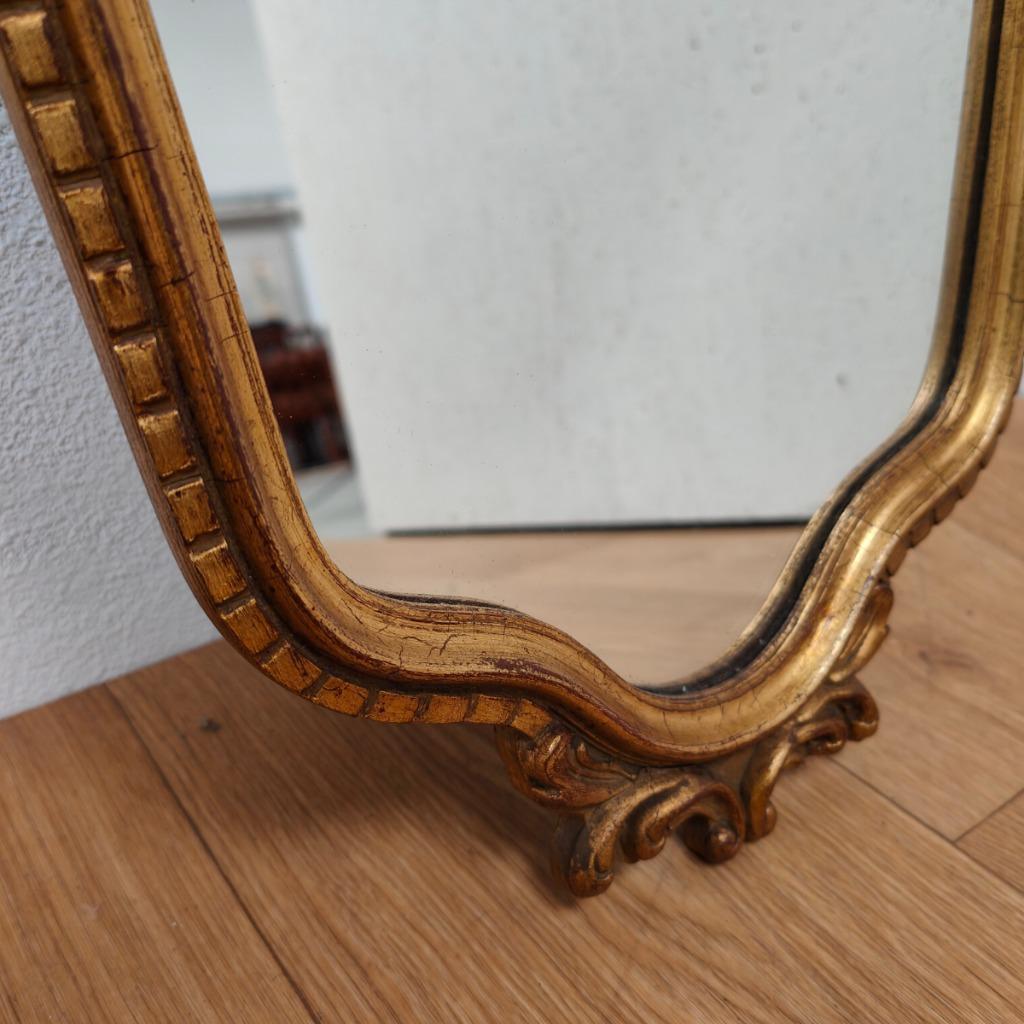 Vintage Goudkleurige Hollywood Regency Barok Rococo Spiegel Kuifspiegel 5 image 9
