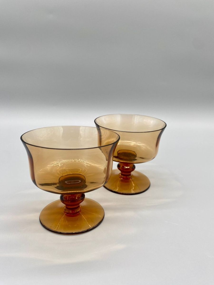 Set Coupe Glazen Amber Kristal 2 Stuks image 5