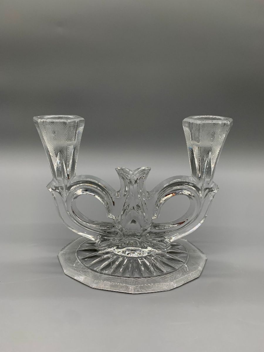 Kristallen Dubbele Kandelaar Beyer West Germany image 3
