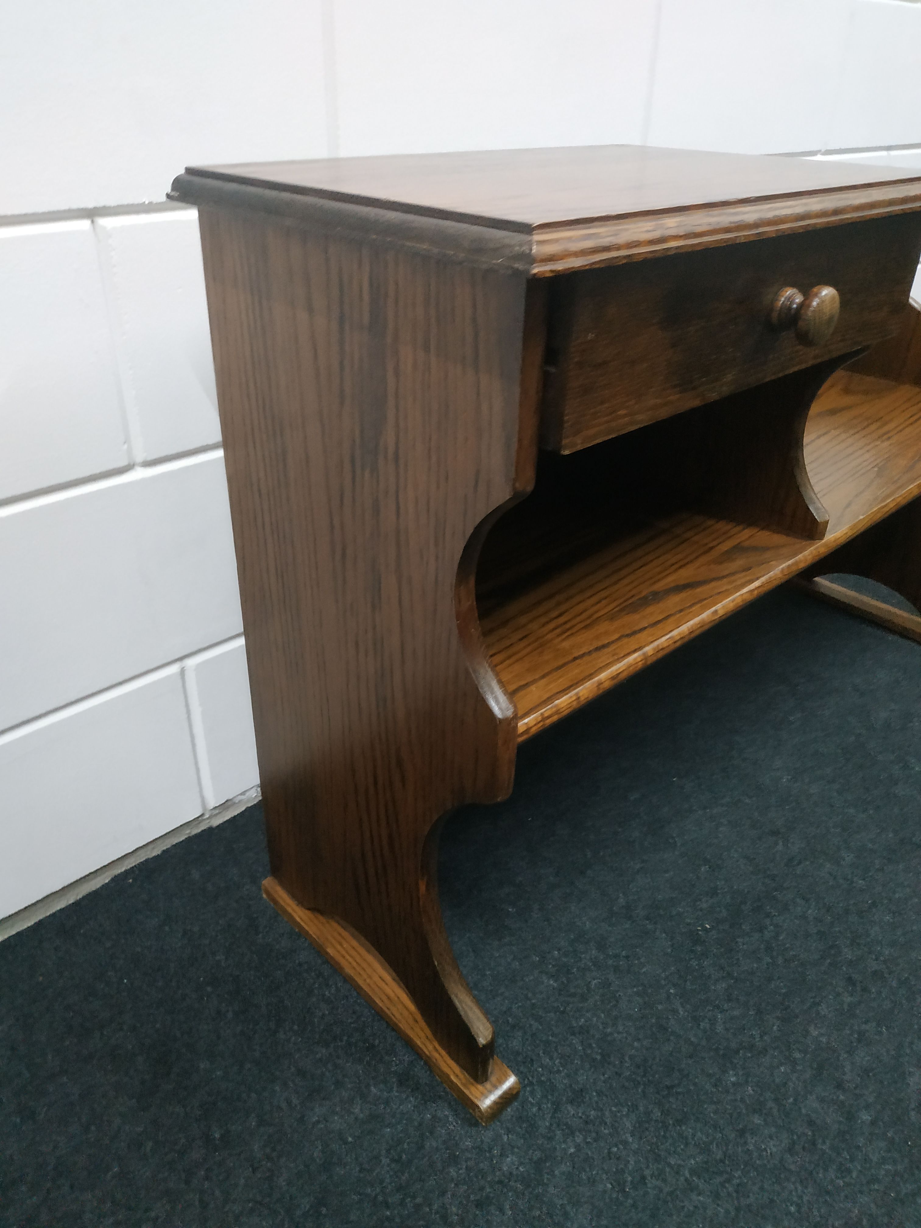 Telefoonbankje Antiek Hout Planten-haltafel Met Lade image 5
