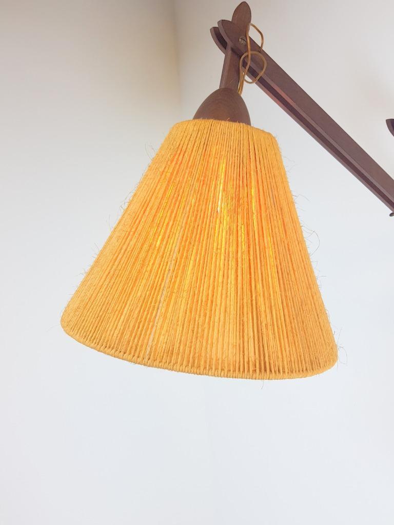 Vintage Fog & Mørup Teak Wandlamp Schaarlamp Rope 60 Denmark image 6