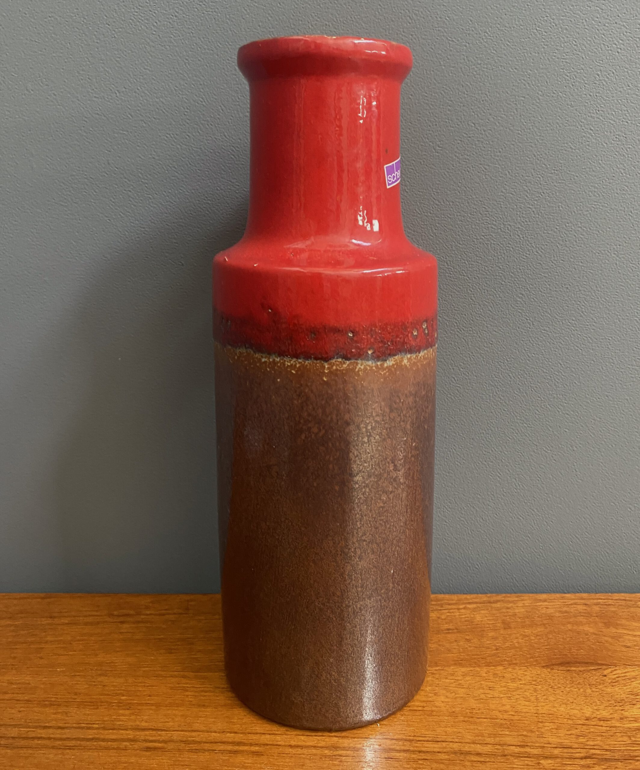 Scheurich Vase Model 401-28 In Red And Brown Wgp image 9