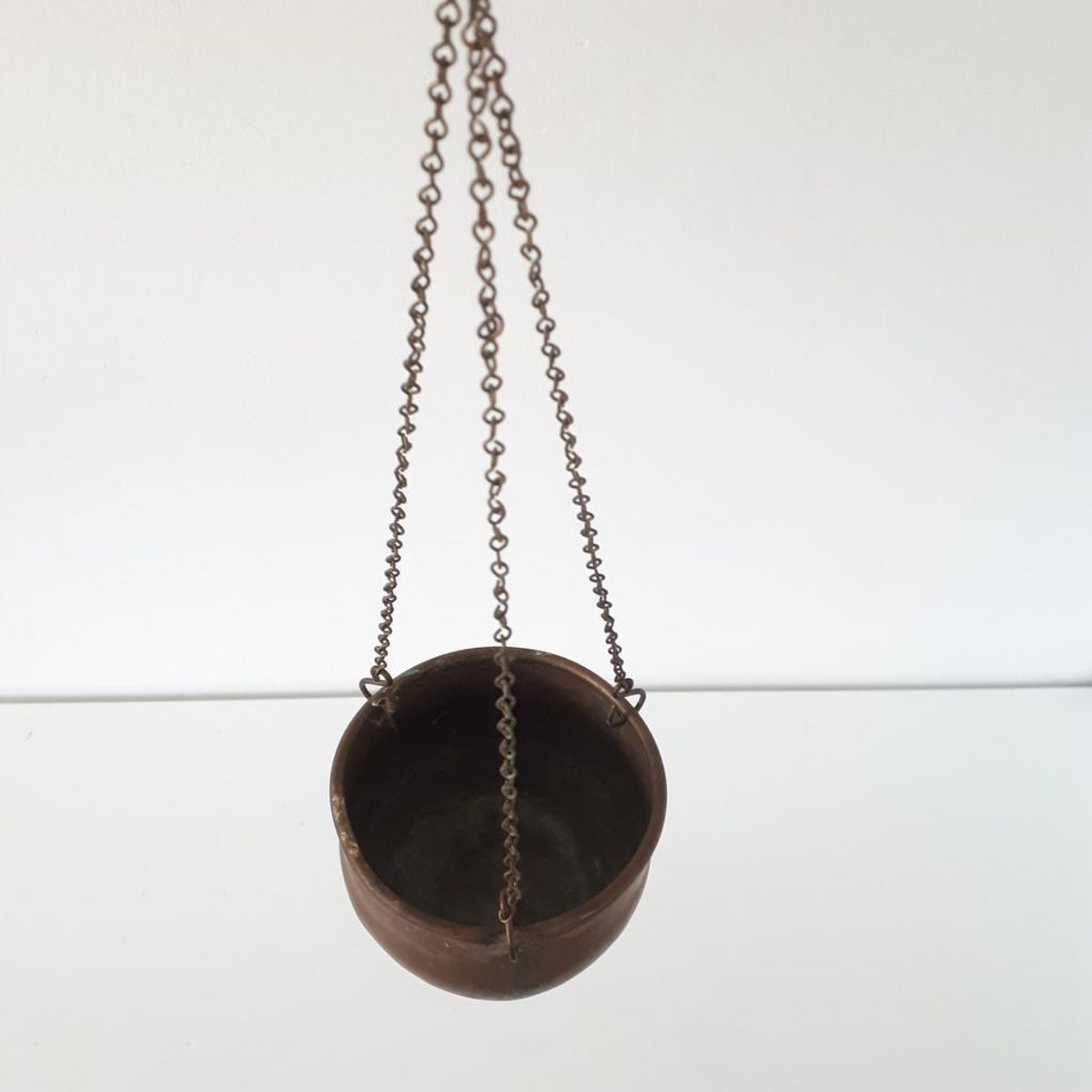 * Antieke Koperen Hangpotje Voor Hangplant Hangpot Pot image 5