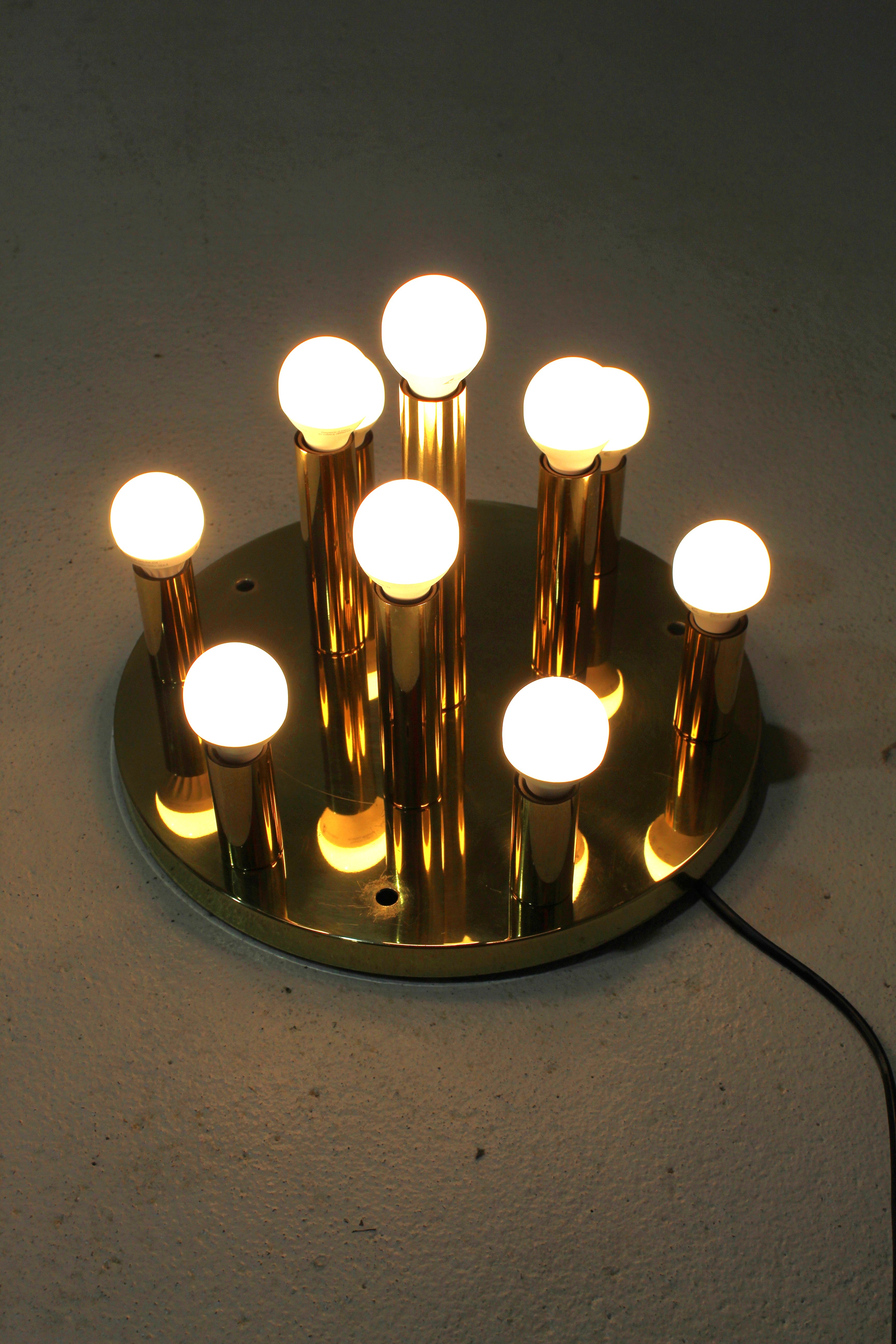 Vintage Plafondlamp, Wandlamp - Jaren '70, Goud image 8