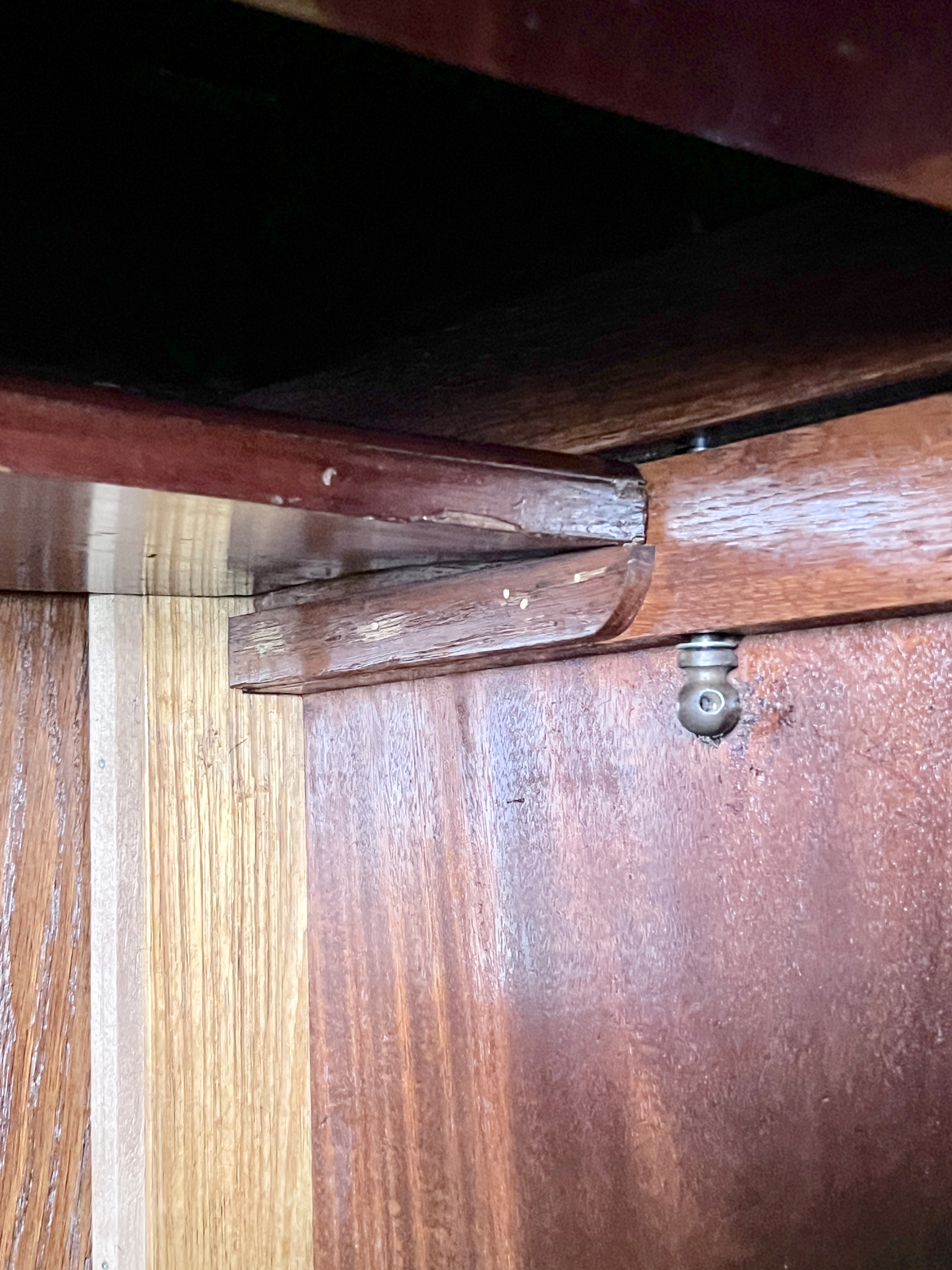 Uitneembare Antiek Mahonie Kast Met Planken En Lades, 188 Cm Hoog image 4