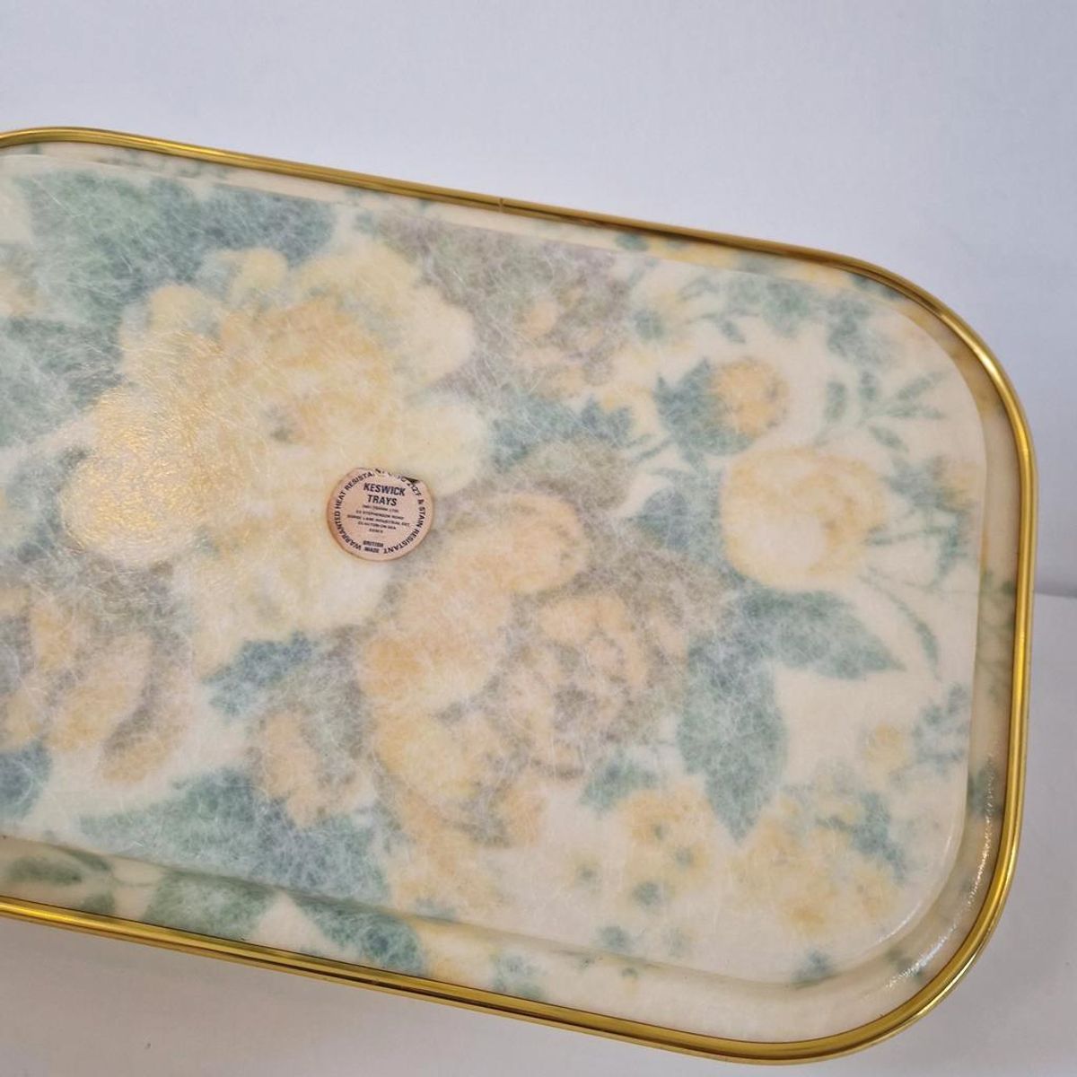 Fifties Vintage Dienblad Glasvezel Serveerblad Bloemen image 8
