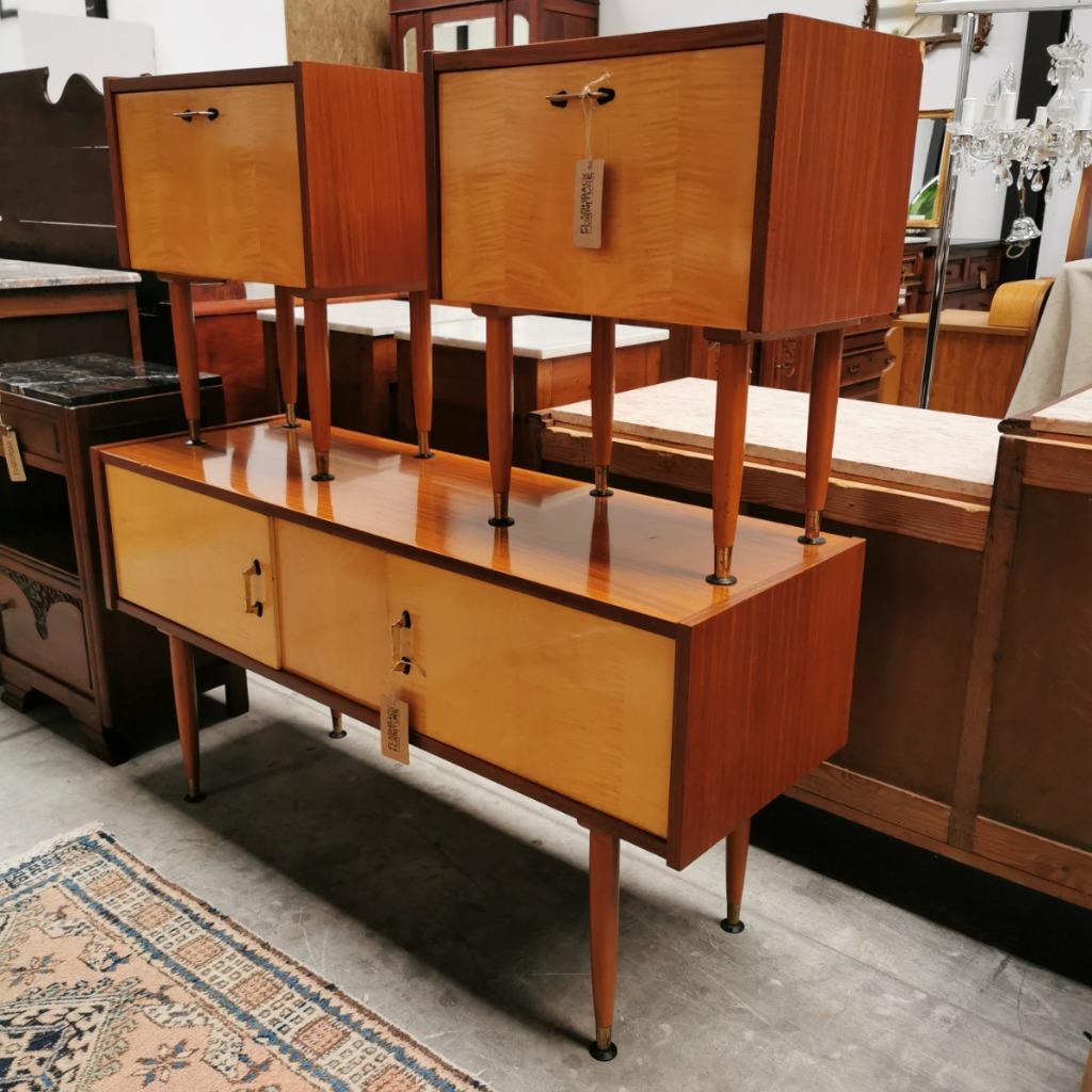 Vintage Nachtkastjes, Bijzetkastjes, Bijzettafeltjes Set Prijs image 20