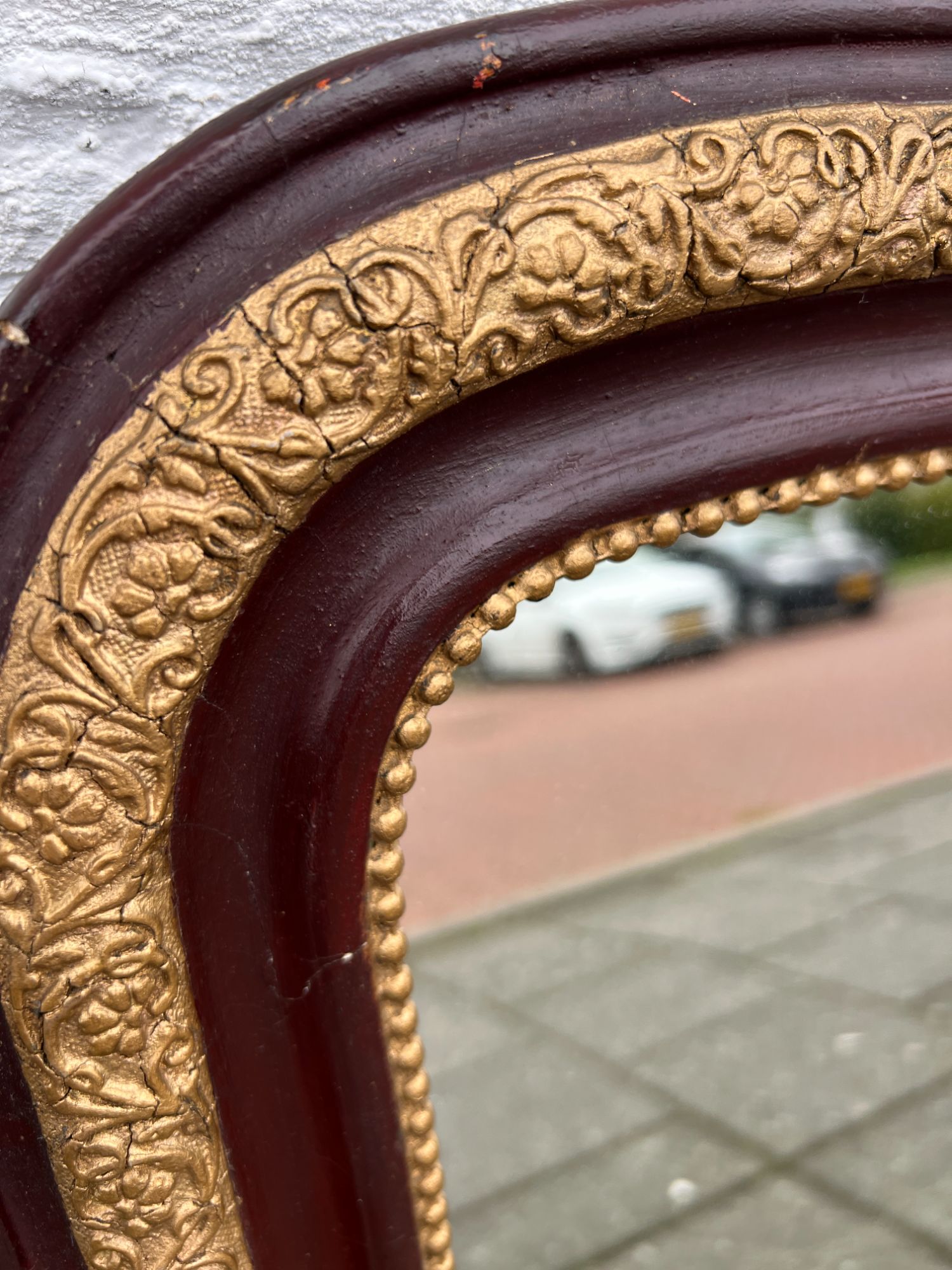 Oude Toog Spiegel Bruin Goud image 3