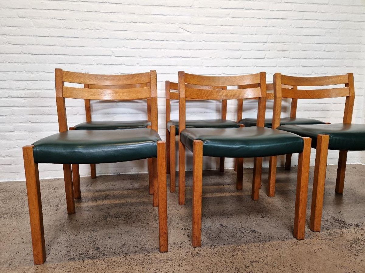 6 X Model 401 Eetkamerstoelen Van Jorgen Henrik Moller, Dene image 5
