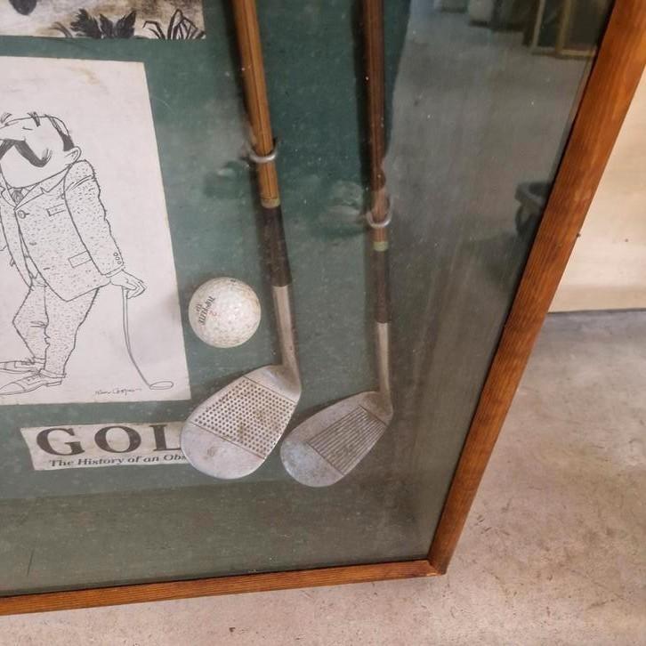 Vintage Vitrinekast Kijkkast Golf Golftas Sticks Vitrine image 7