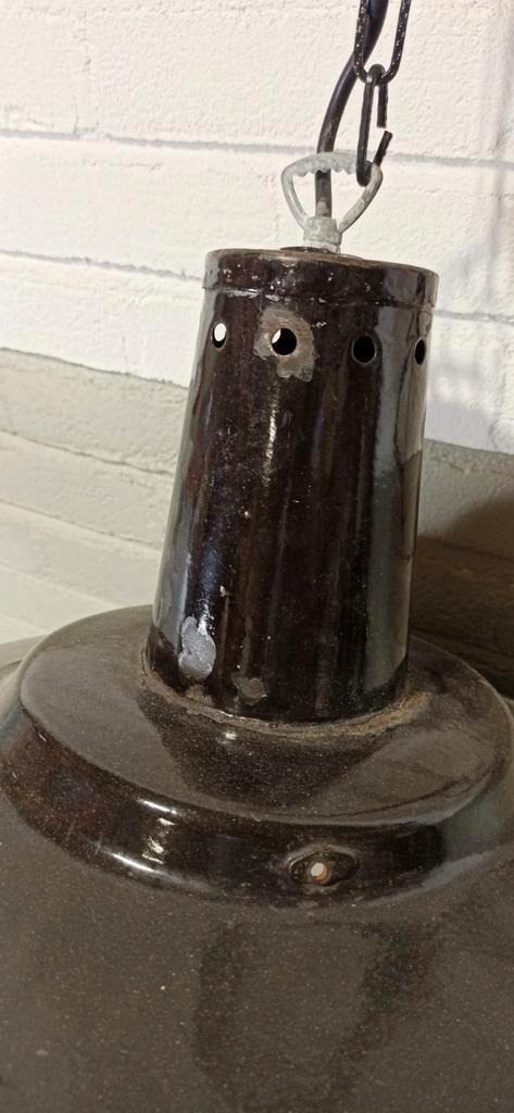 Vintage Industriële Emaille Hanglamp, Zwart image 9