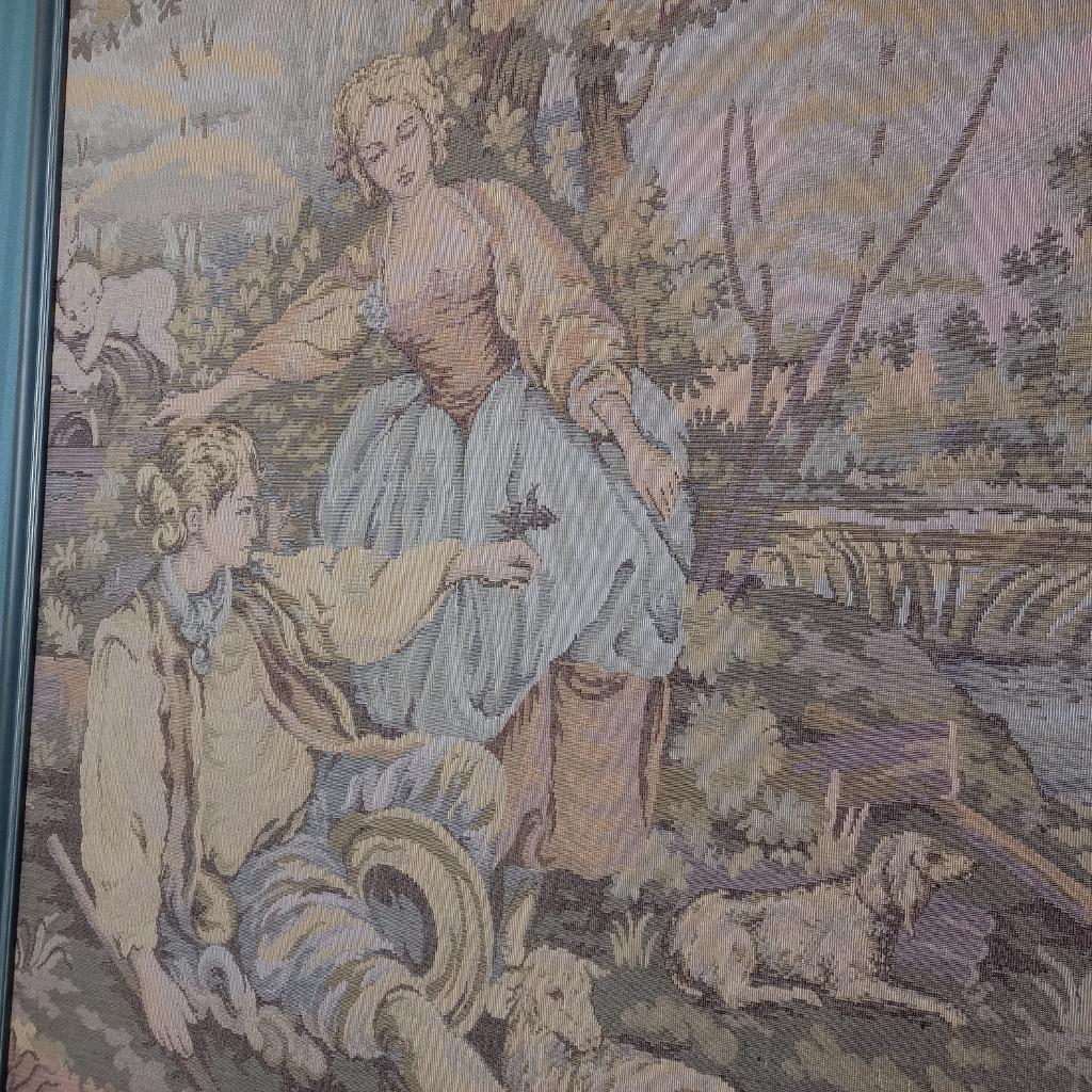 Antieke Italiaanse Gobelin In Houten Lijst image 6