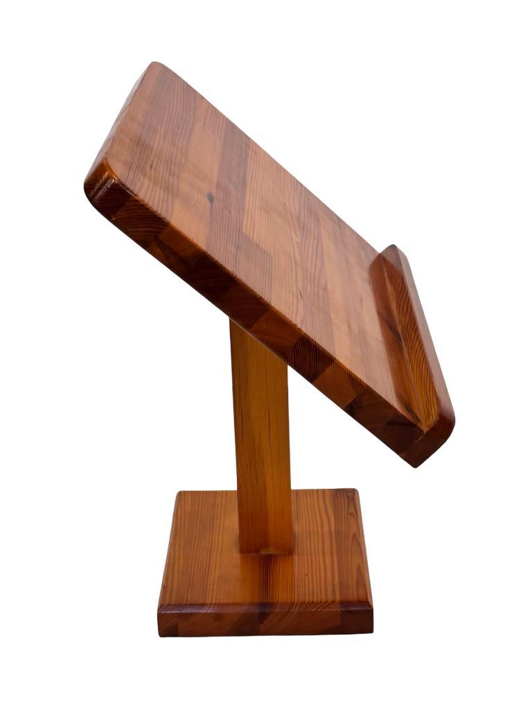 Vintage Grenenhouten Boekenstandaard / Magazine Jaren 70 image 3