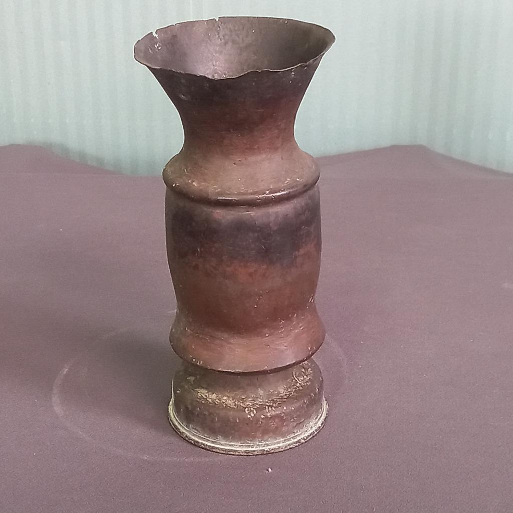 Trench Art Vaas. Granaat Huls Uit Duinkerke 1940 image 9