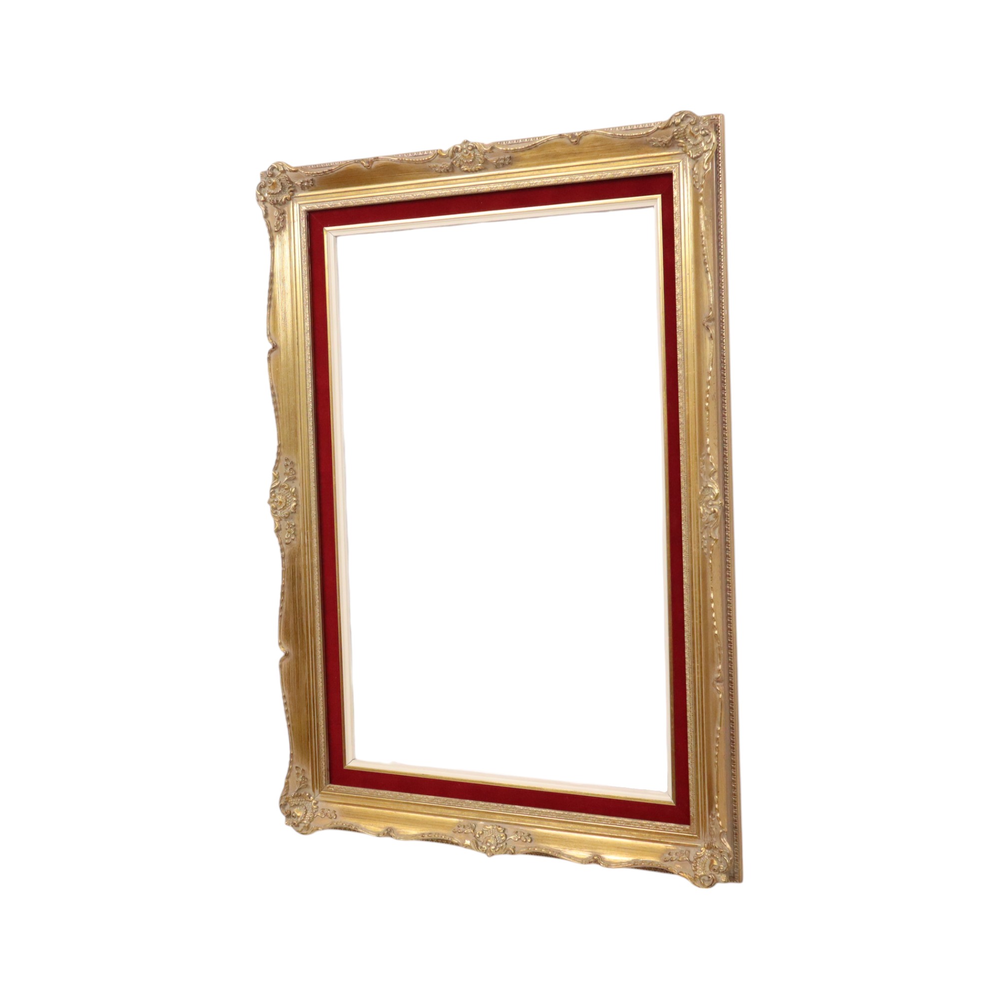Vintage Vergulde Lijst Barok Stijl Rood Fluweel Klassiek 76x56cm image 13