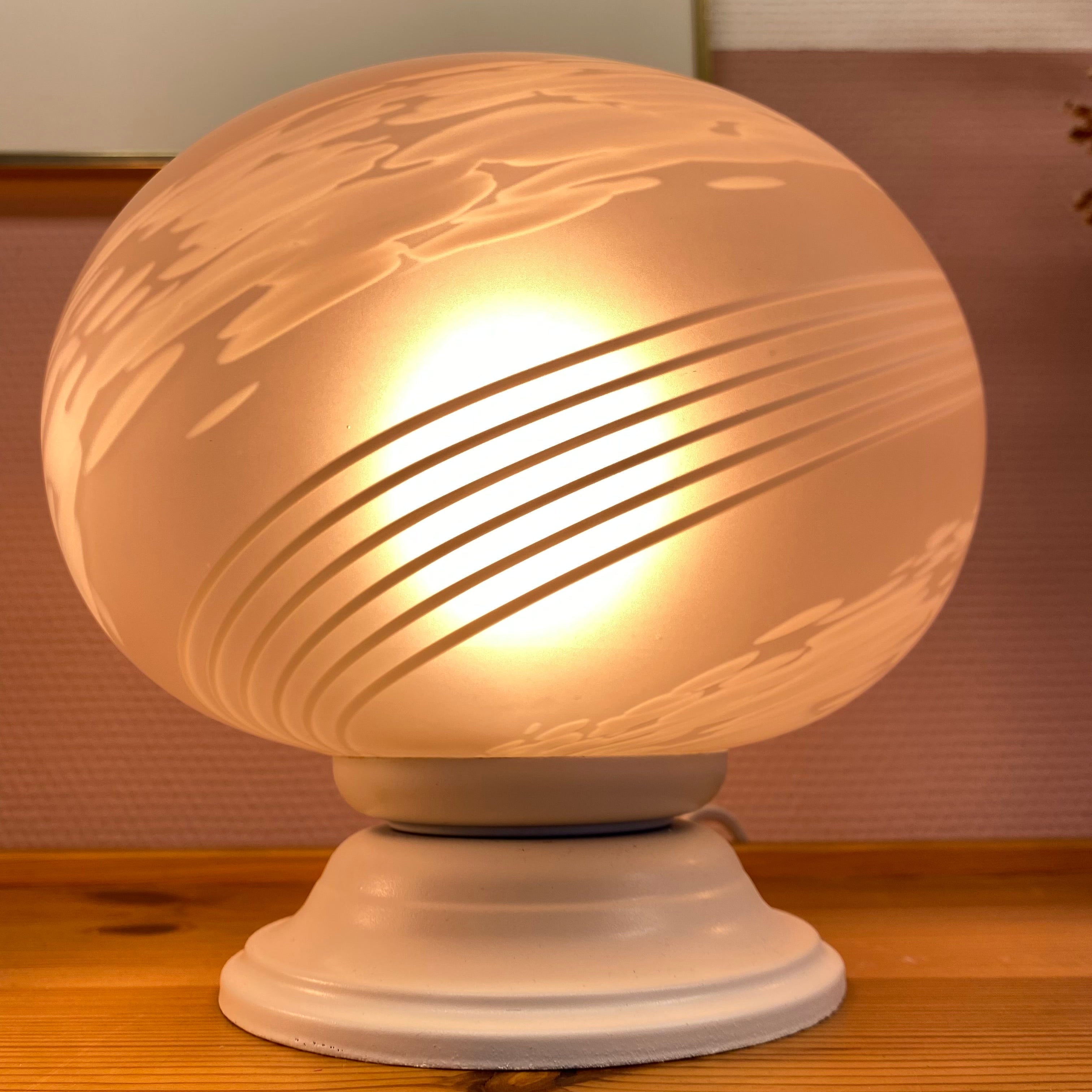 Set Of Pink Swirly Murano Glass Table Lights image 6