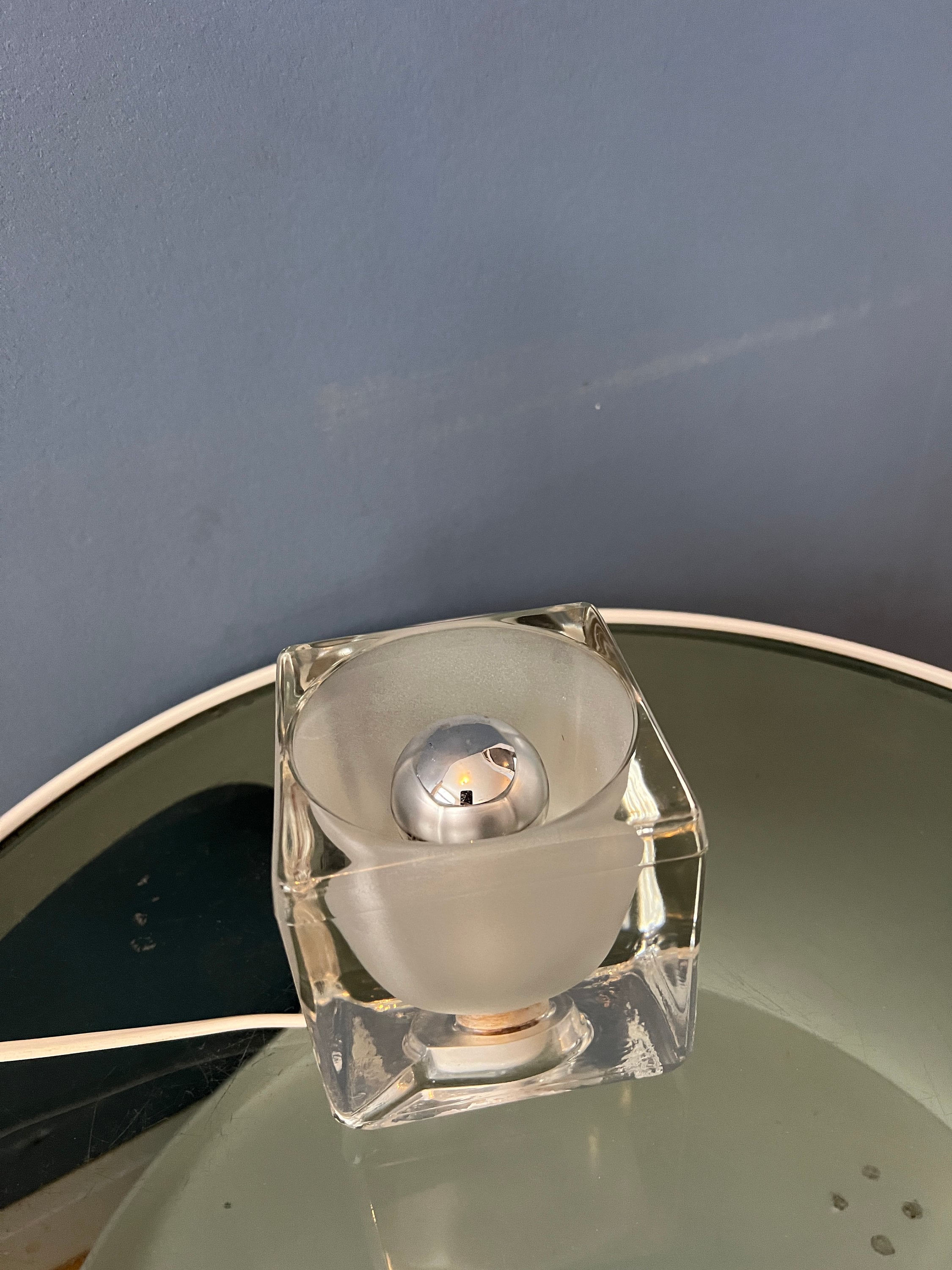 Mid Century Peill & Putzler 'ice Cube' Kubus Glazen Tafellamp image 8