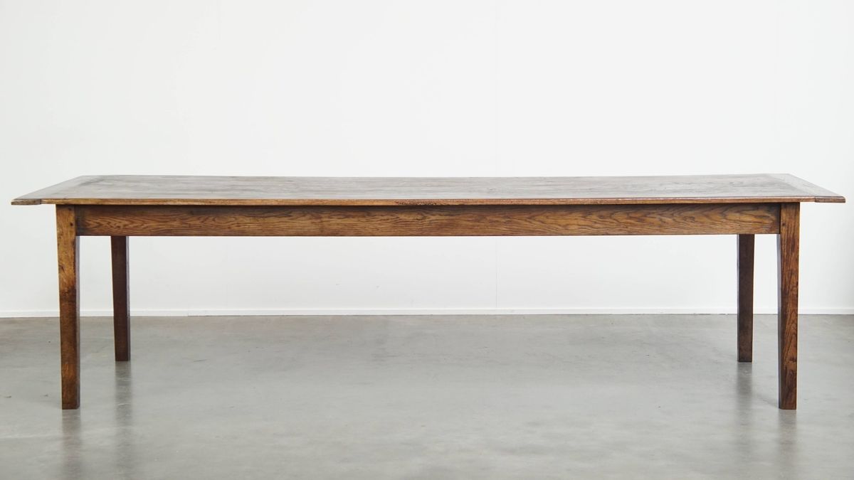 Zeer Charmante En Grote Antieke Franse Boeren Xxl Eettafel Met Een Mooi Patina image 4