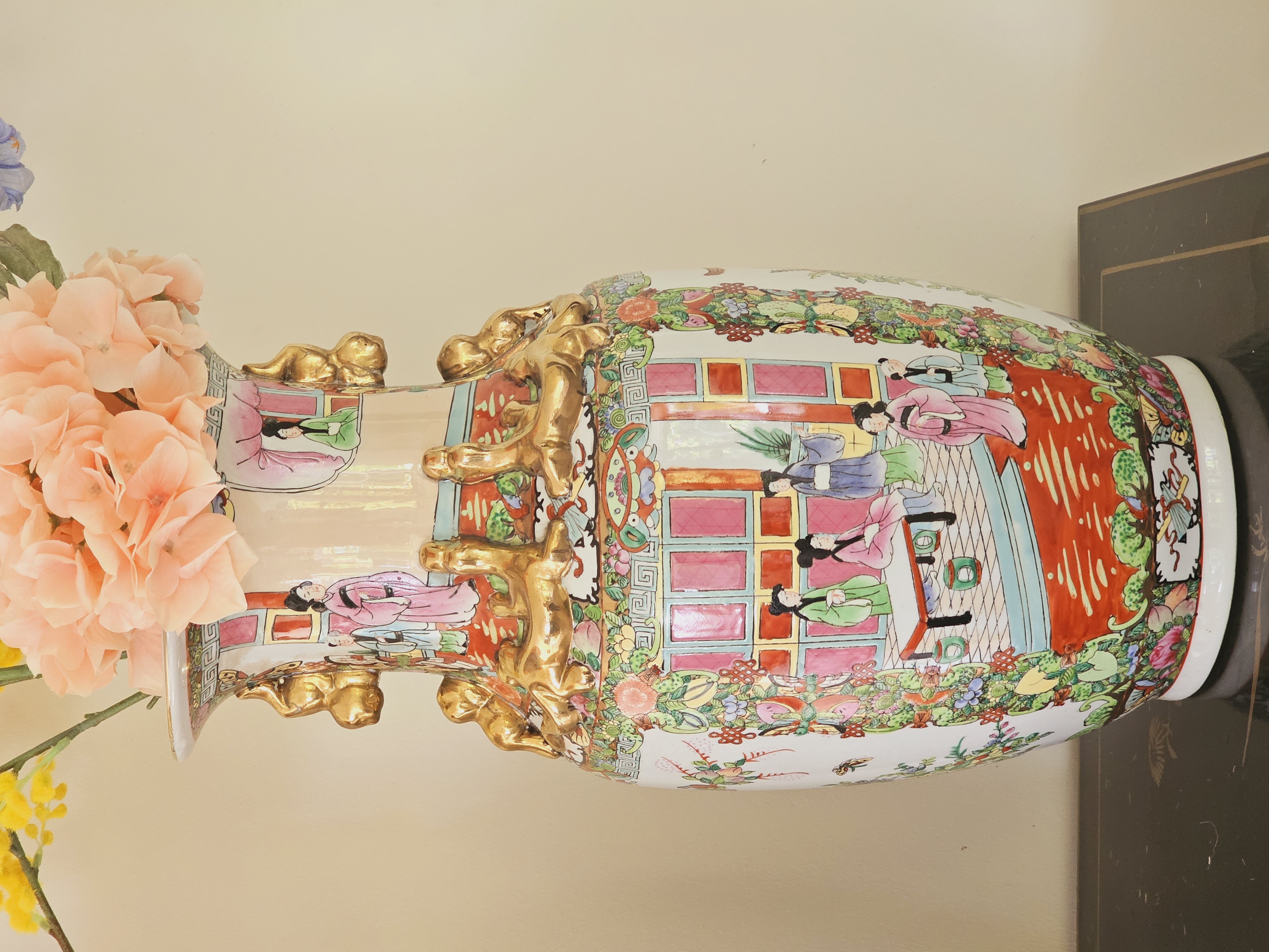 Aziatische Vazen Groot Model 46cm Kleurrijk, Set Chinese Vaas. image 4