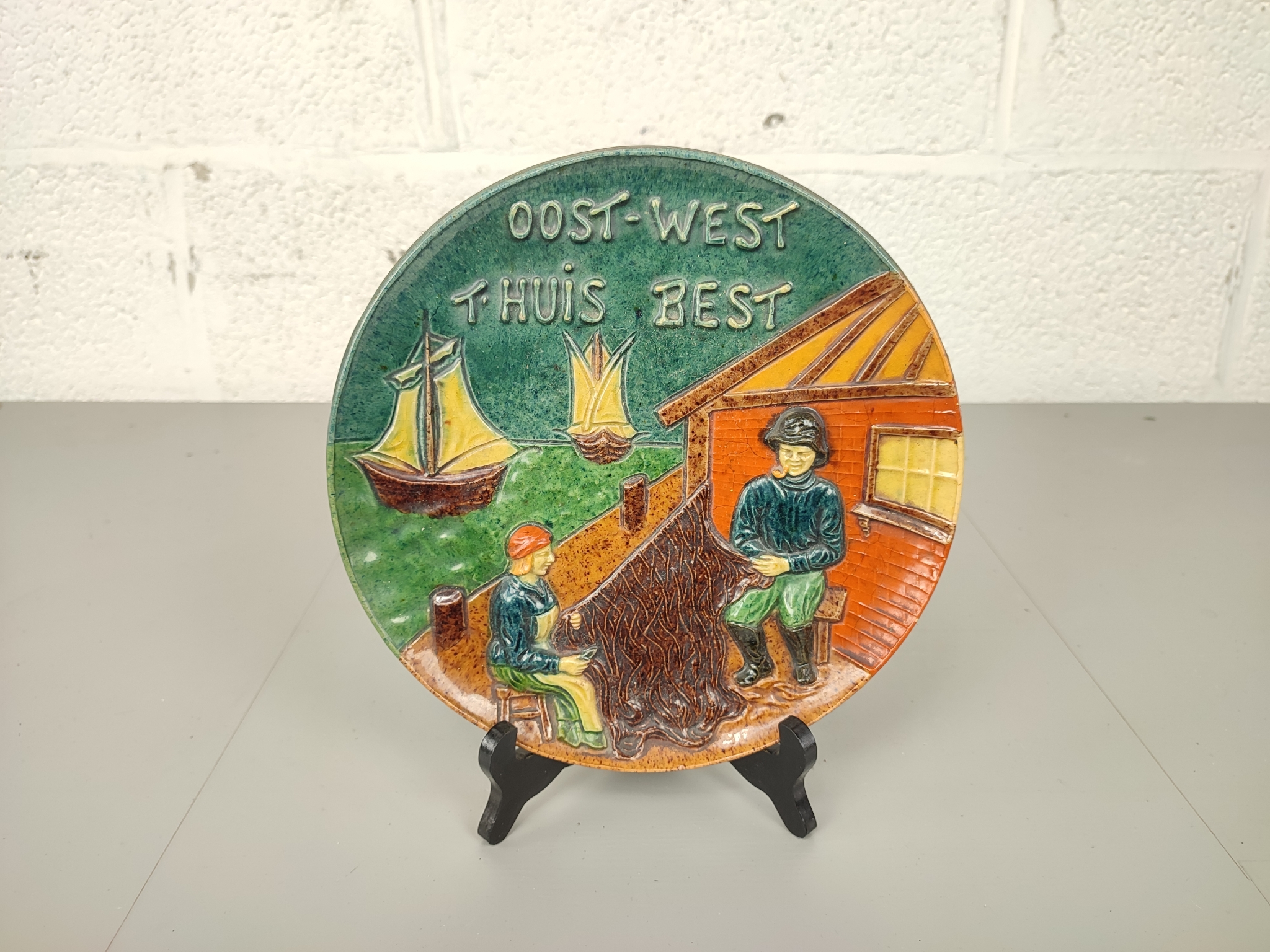 Vlaams Aardewerk Wandbord Met Spreuk image 2