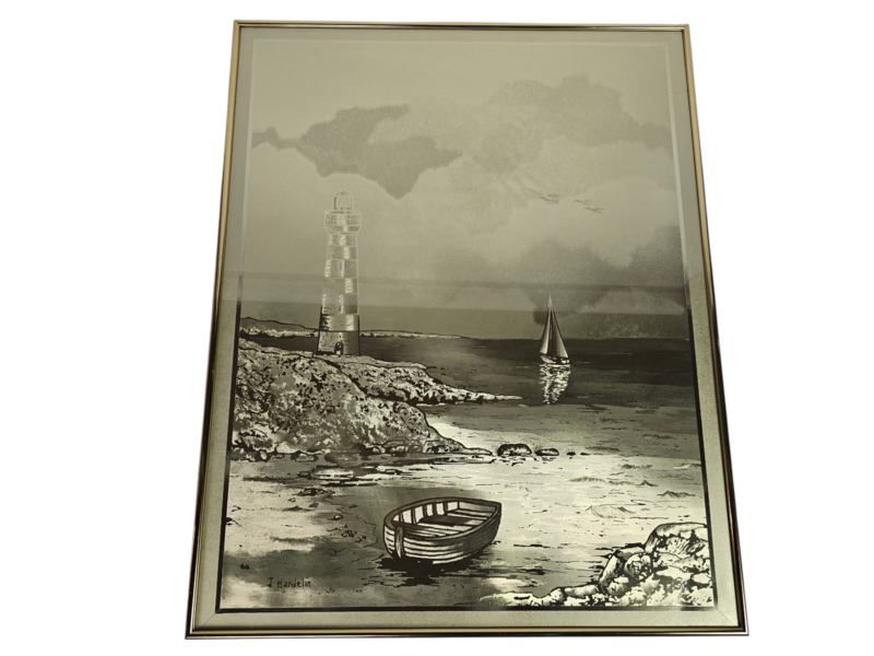 Jean Roy Hardelin - Goudfolie Afbeelding - Gesigneerd - Frankrijk - 1970's image 8