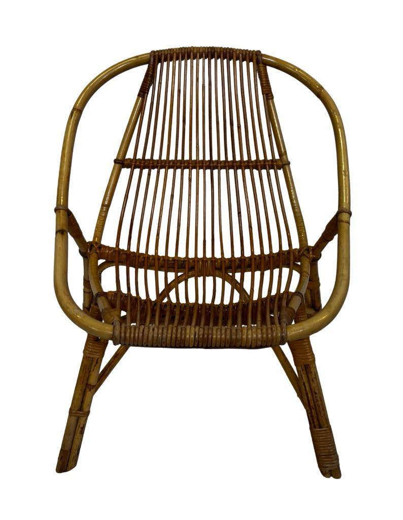 Vintage Set Van 4 Rotan Fauteuils Rohe Noordwolde 1960 image 4