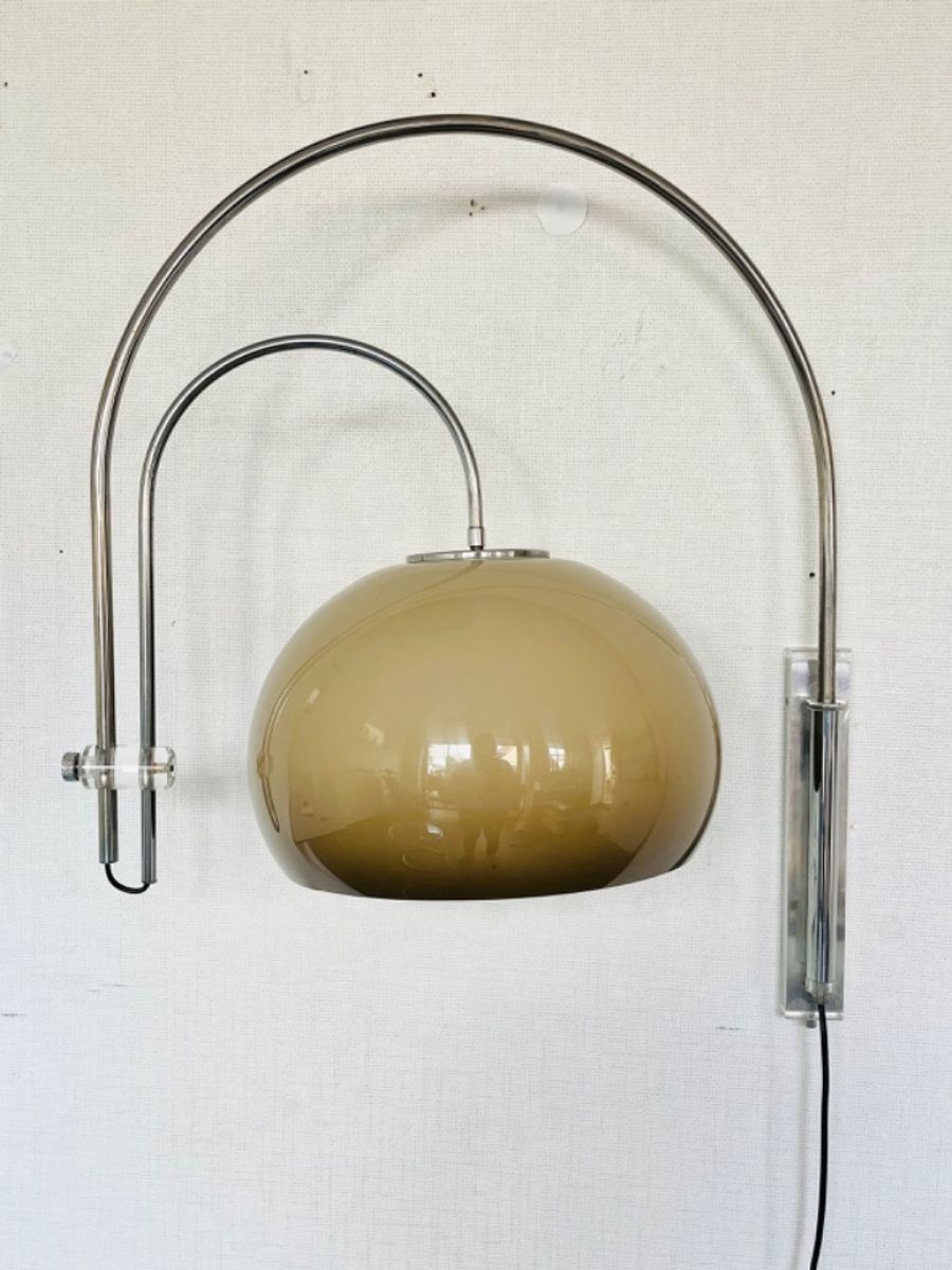 Vintage Artifort Double Arc Mushroom Space Age Wall Lamp image 12