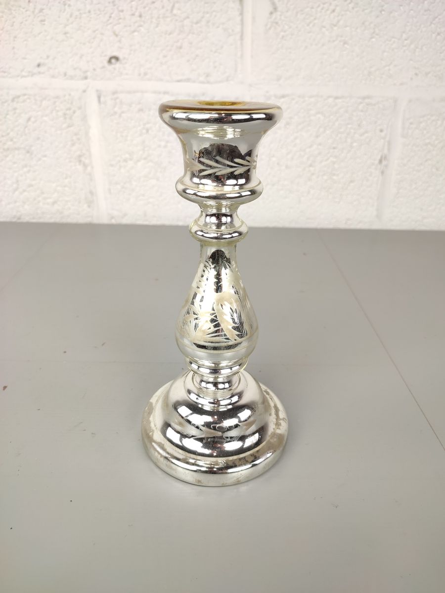 Antieke Glazen Kandelaar 19e Eeuw image 2