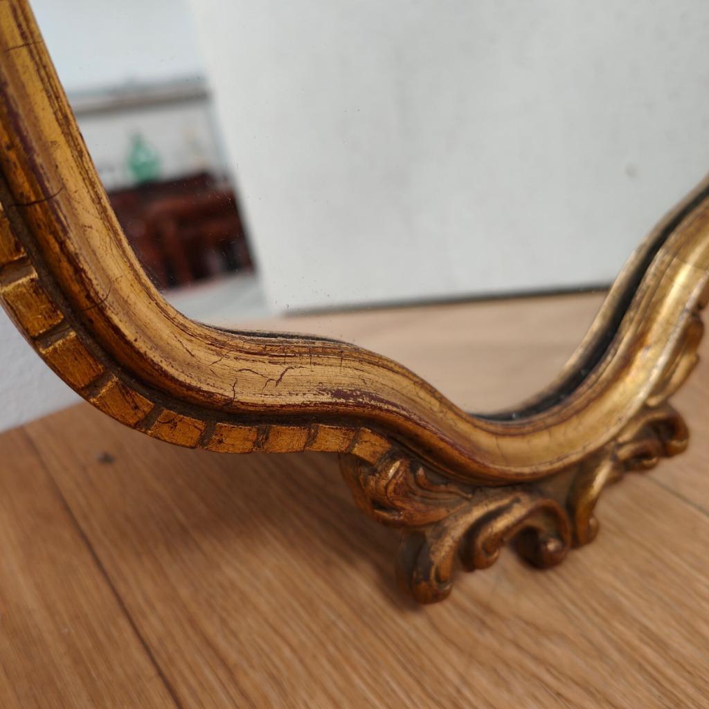 Vintage Goudkleurige Hollywood Regency Barok Rococo Spiegel Kuifspiegel 5 image 15