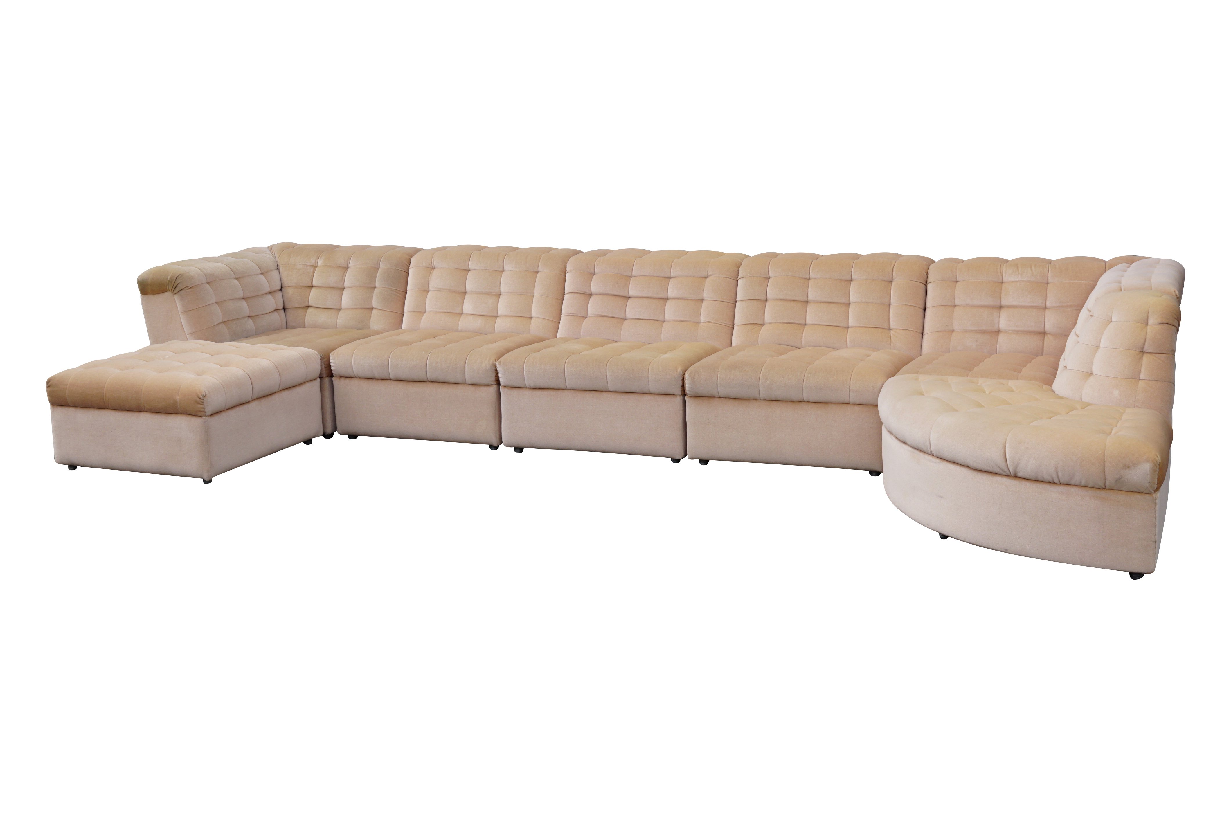 Vintage Laauser Modulaire Zitgroep Velours 6-zits image 10