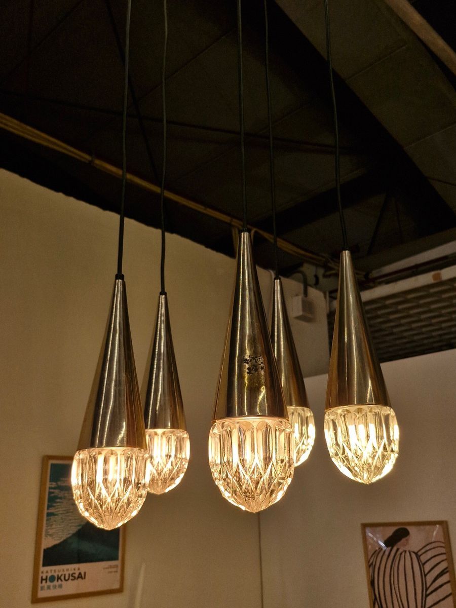 Vintage Hanglamp / Luster Iceglas Kaiser Leuchten image 7