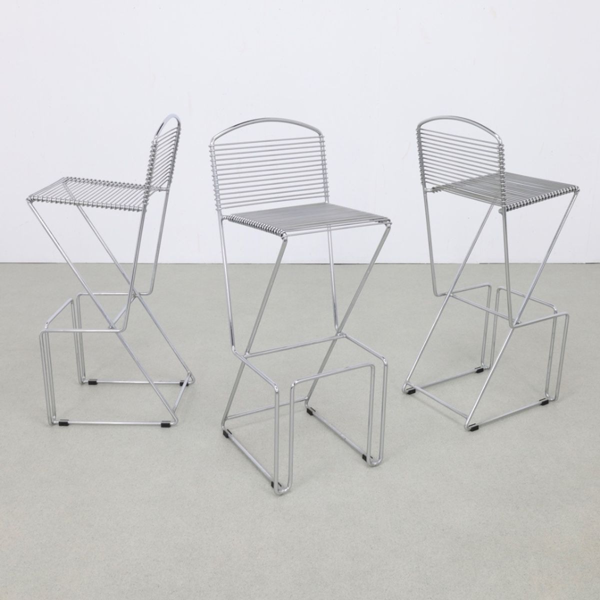 3x Postmoderne Barkruk Chrome, 1980s image 6