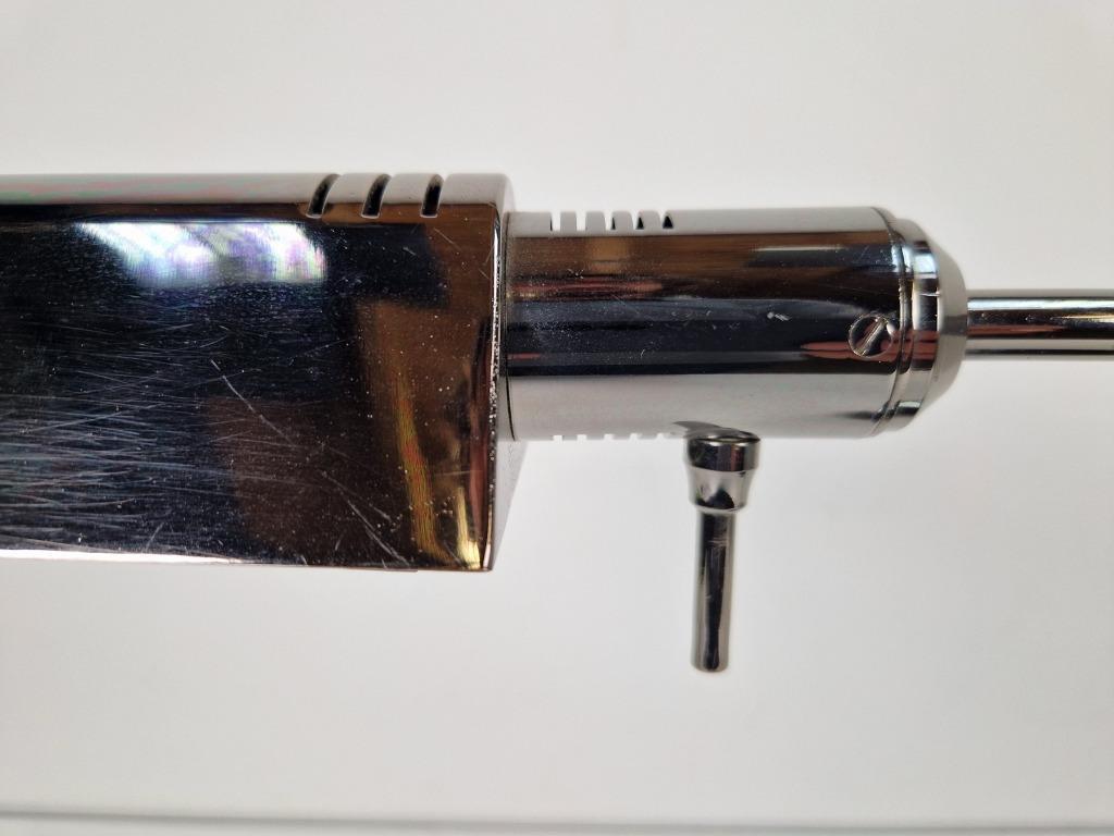 Vintage Bureaulamp Smoke Zilver Italy ’70 Regency Design image 12