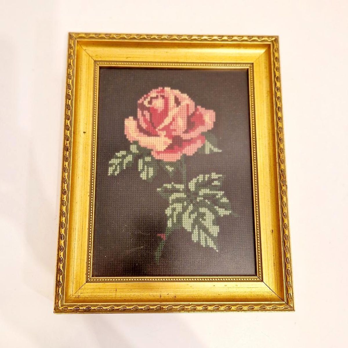Vintage Schilderij Geborduurd Rozen Borduursel image 2
