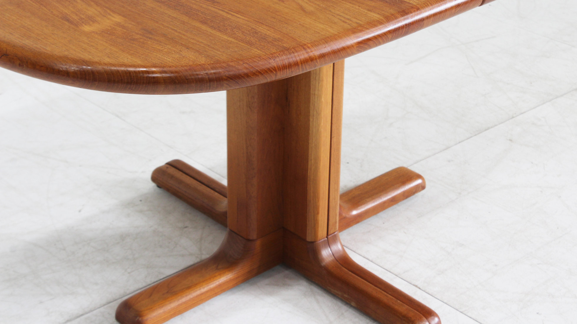 Vintage Danish Oval Extendable Dining Table Solid Teak 1960s image 8