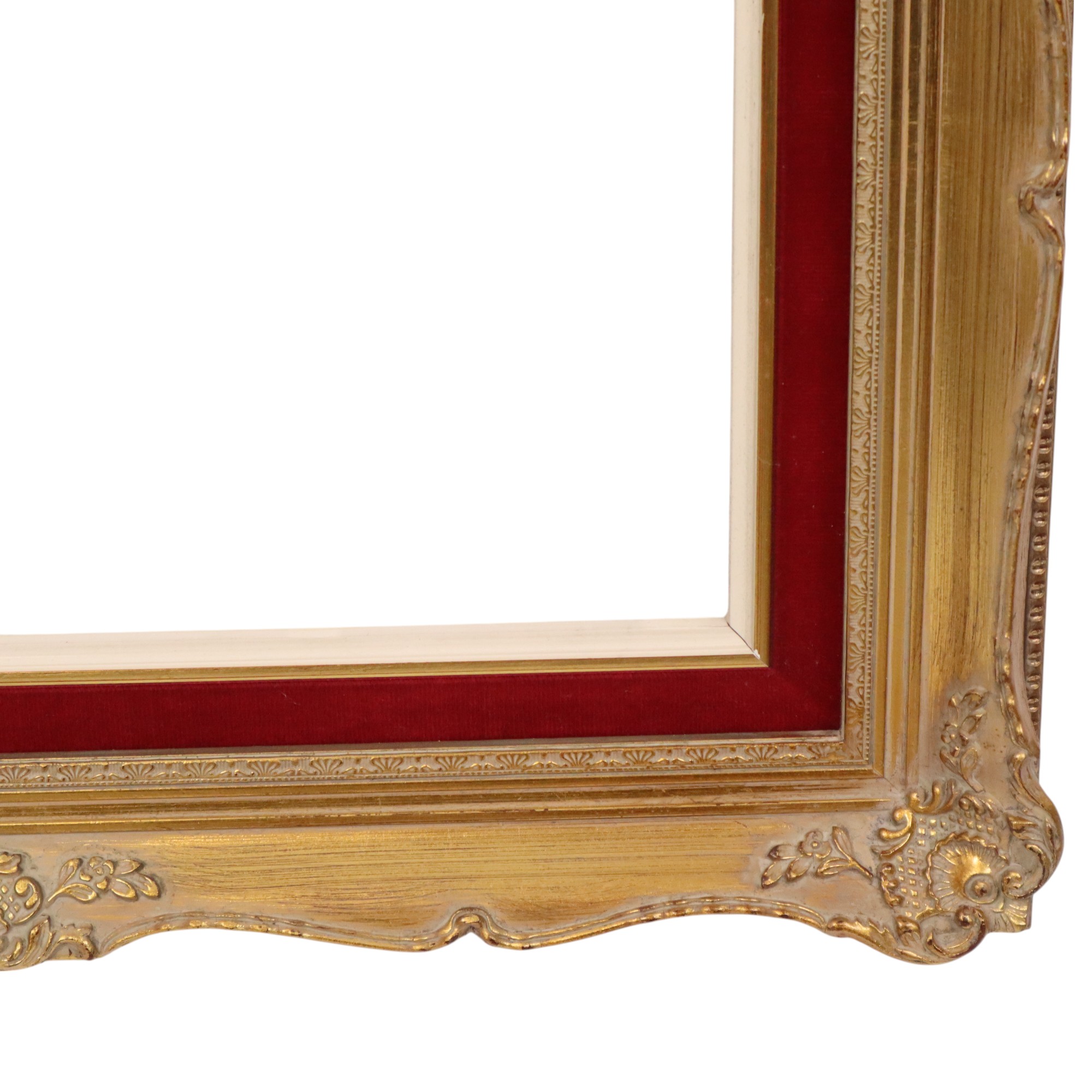 Vintage Vergulde Lijst Barok Stijl Rood Fluweel Klassiek 76x56cm image 7
