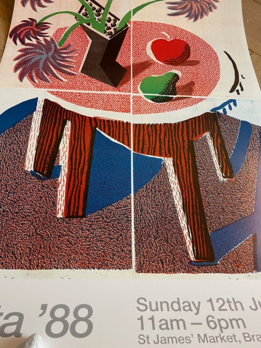 David Hockney, 'flowers, Apple & Pear On A Table, July 1986 image 14