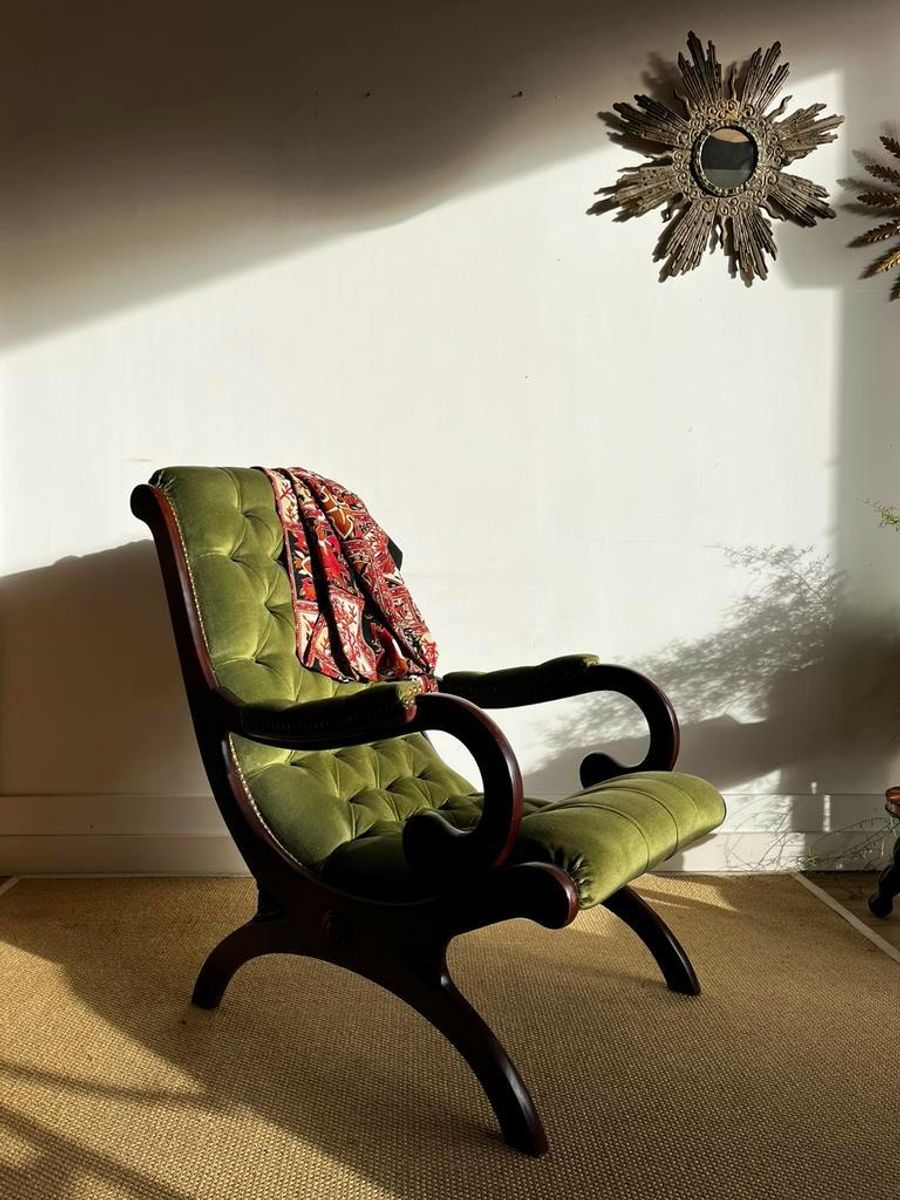 Sale Groene Chesterfield Victoriaans Fauteuil Vintage image 10