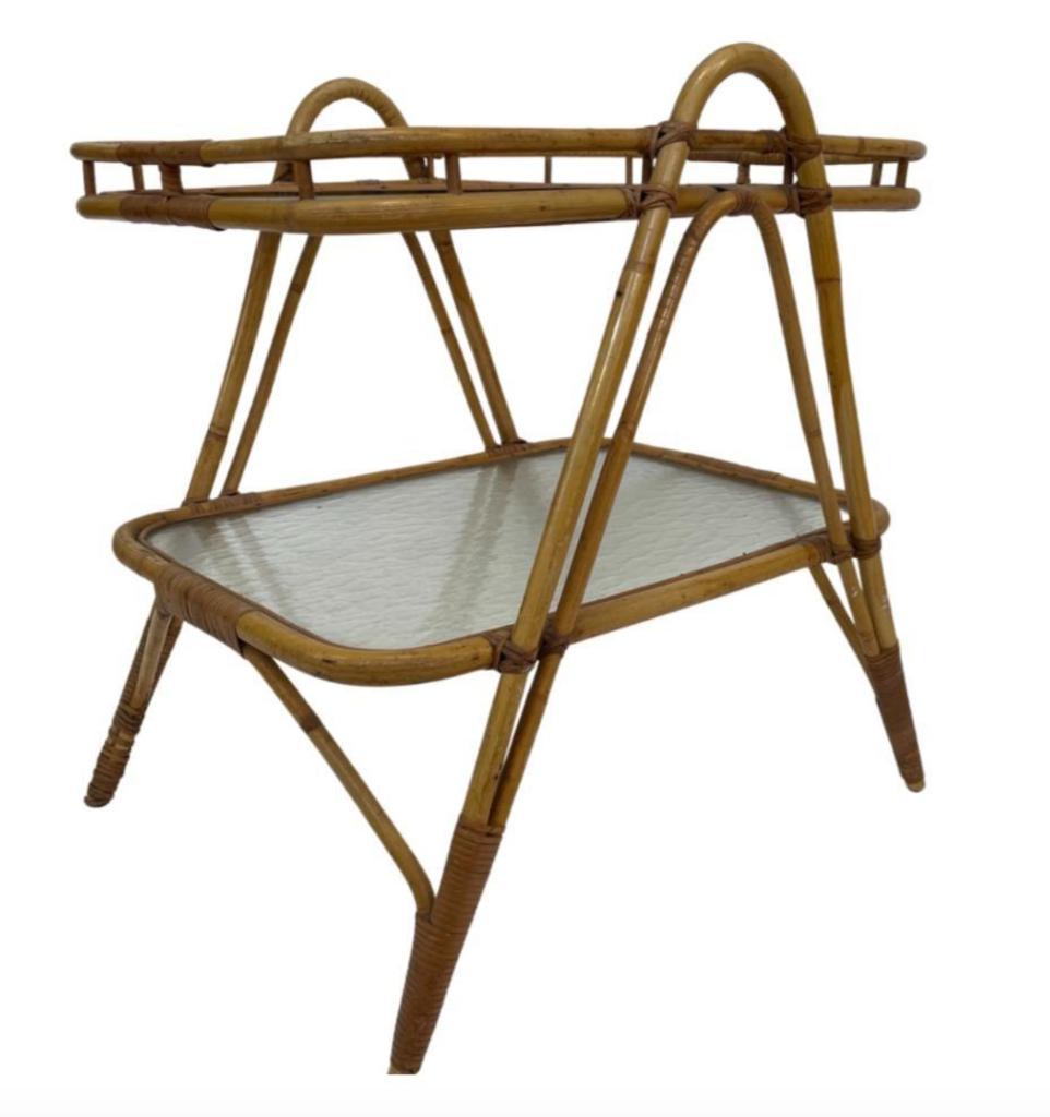 Vintage Rotan Tafel Bijzettafel Rohe Noordwolde Jaren 60 image 3