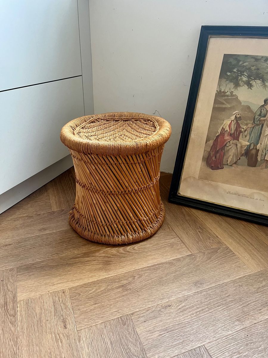Vintage Bamboe - Jute Krukje/bijzettafeltje image 8