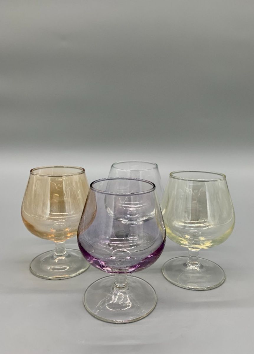 Set Cognac Glazen Gekleurd Parelmoer Glans 4 Stuks image 2